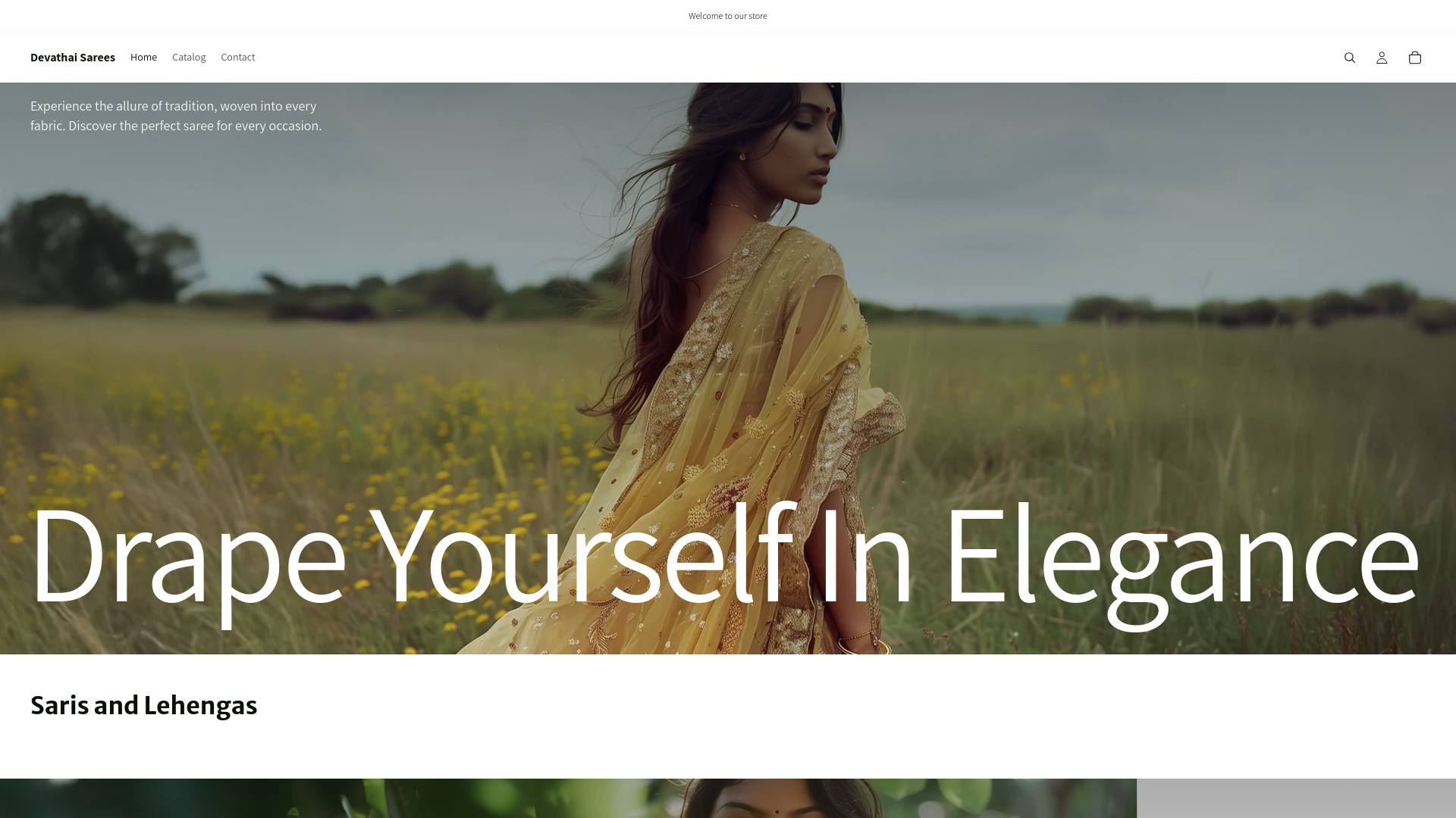 website screenshot of https://devathaisarees.com