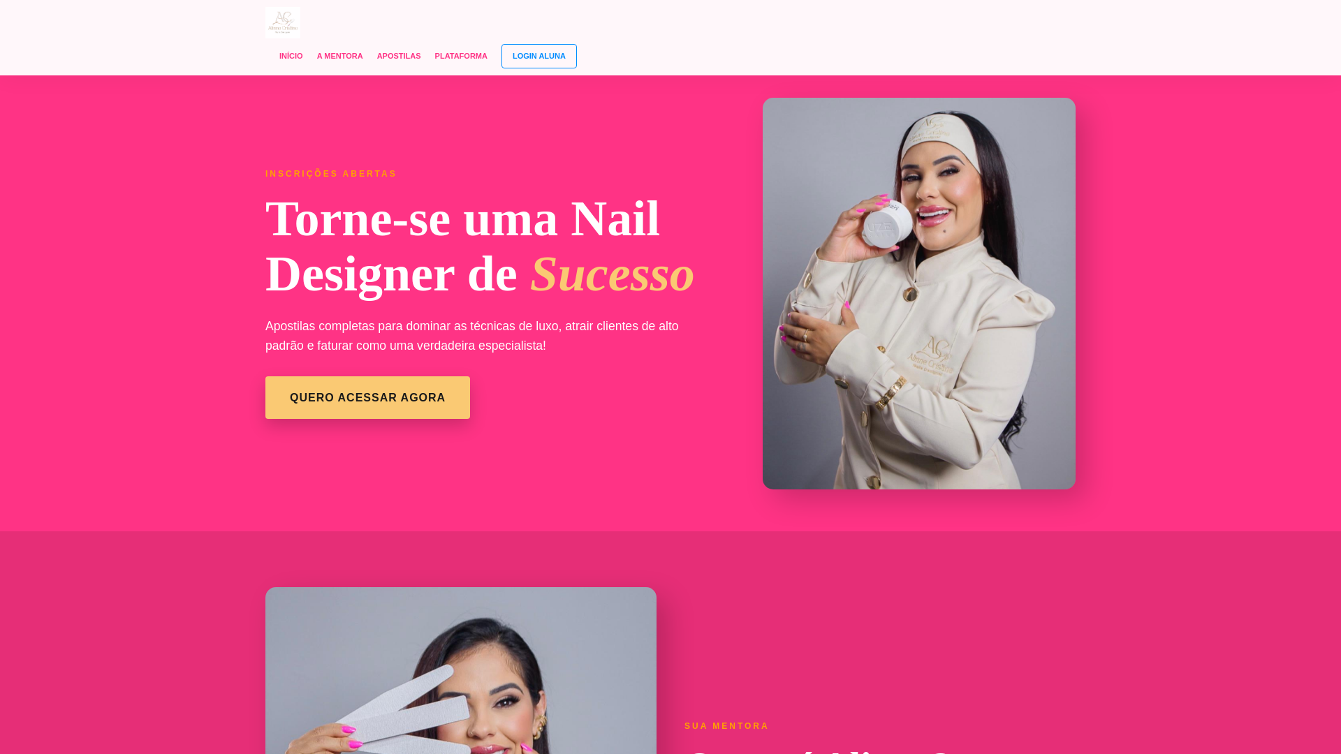 website screenshot of https://alinnecristinenails.com.br/