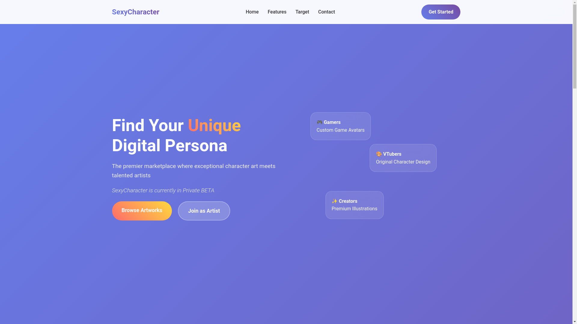 website screenshot of https://sexycharacter.pages.dev/