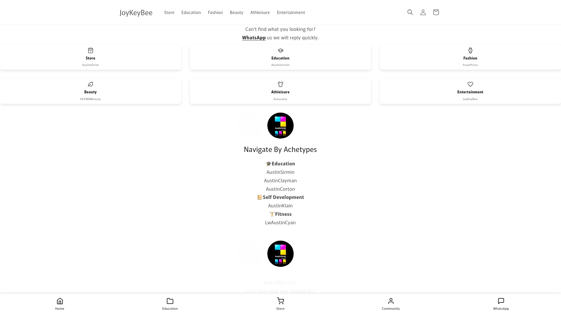 website screenshot of https://joykeybee.com/