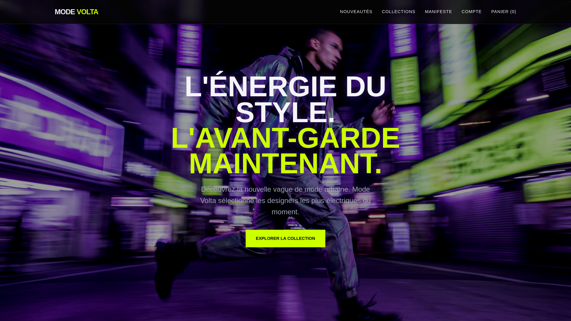 website screenshot of https://modevolta.com/