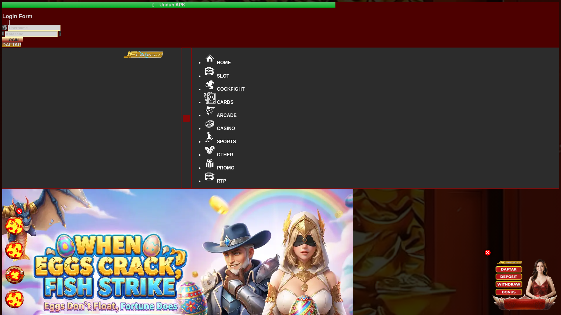 website screenshot of https://jfgaming168.shop/