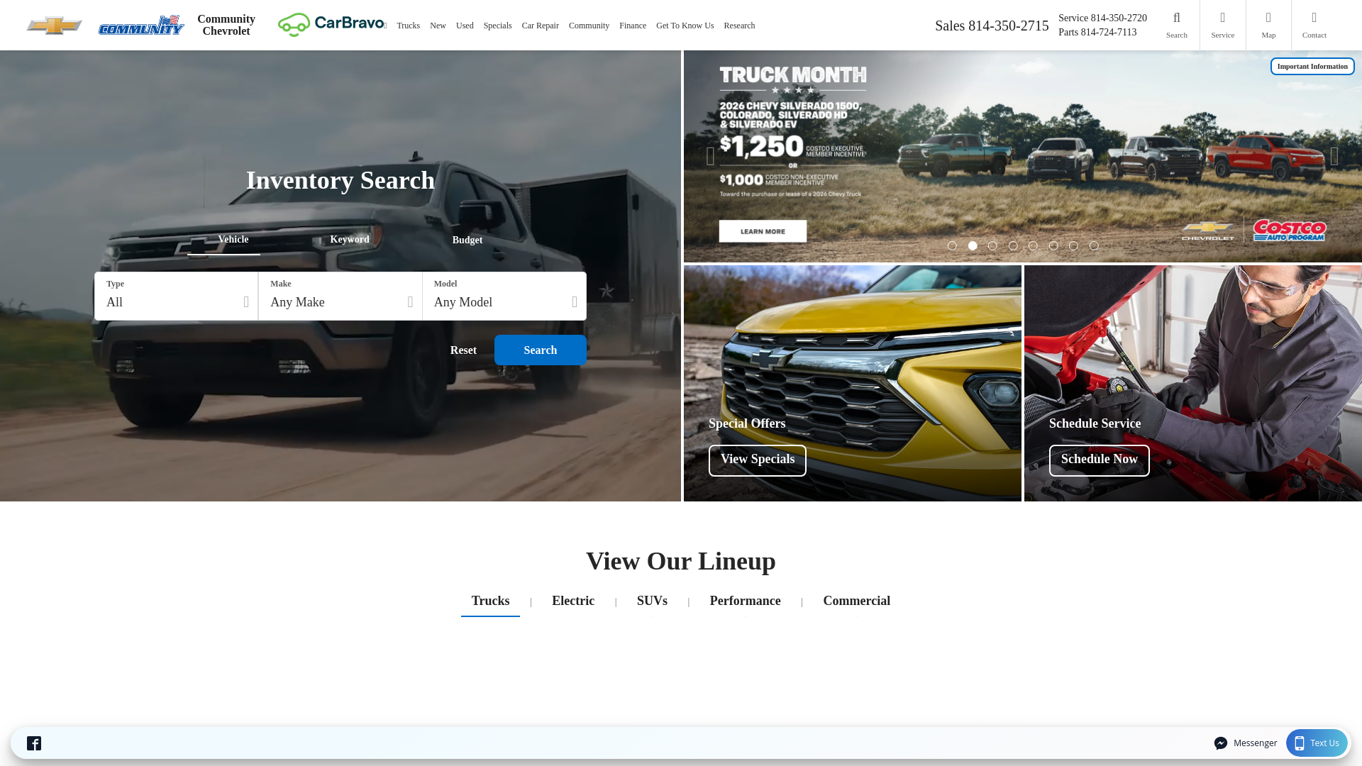 website screenshot of https://communitychevrolet.info/