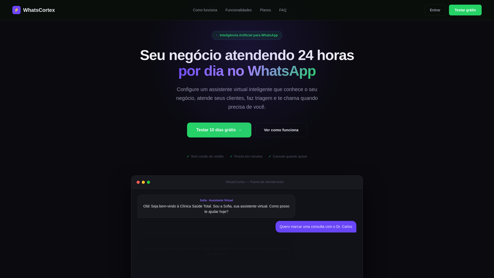 website screenshot of https://whatscortex.com.br/