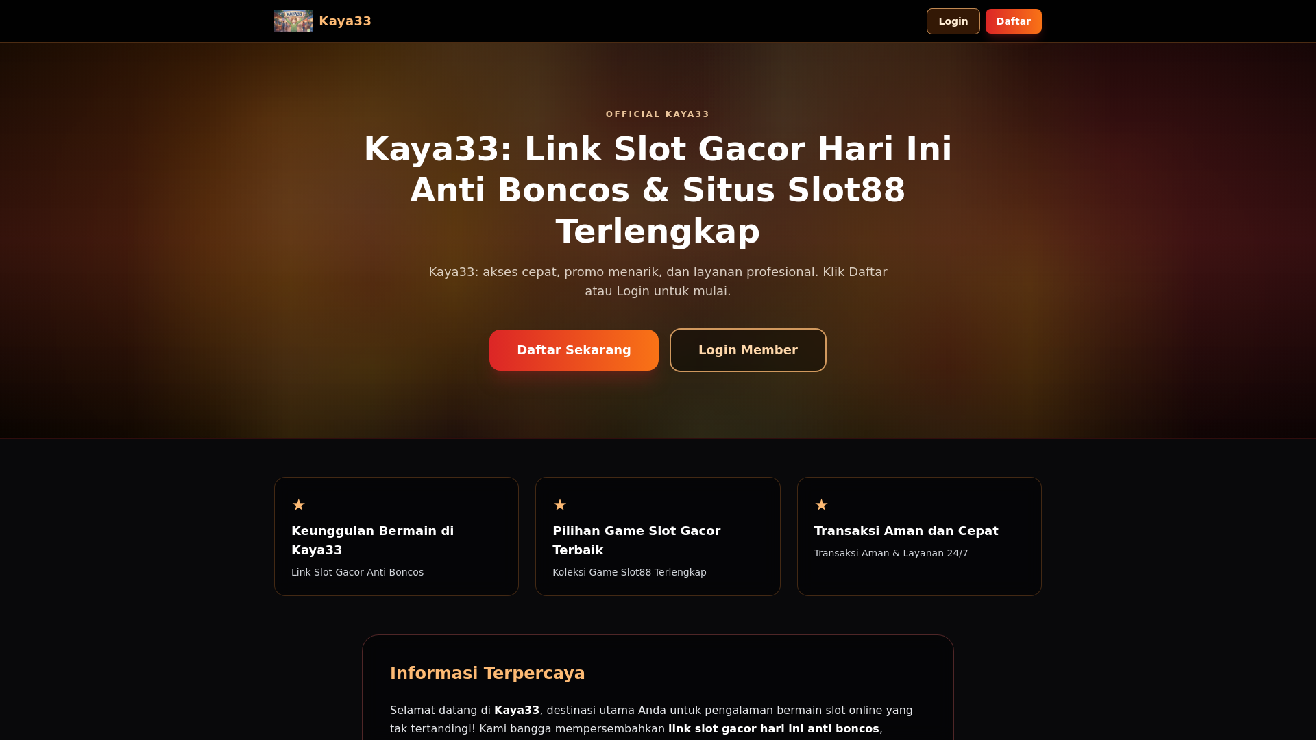 website screenshot of https://kaya33-slot-gacor.pages.dev/