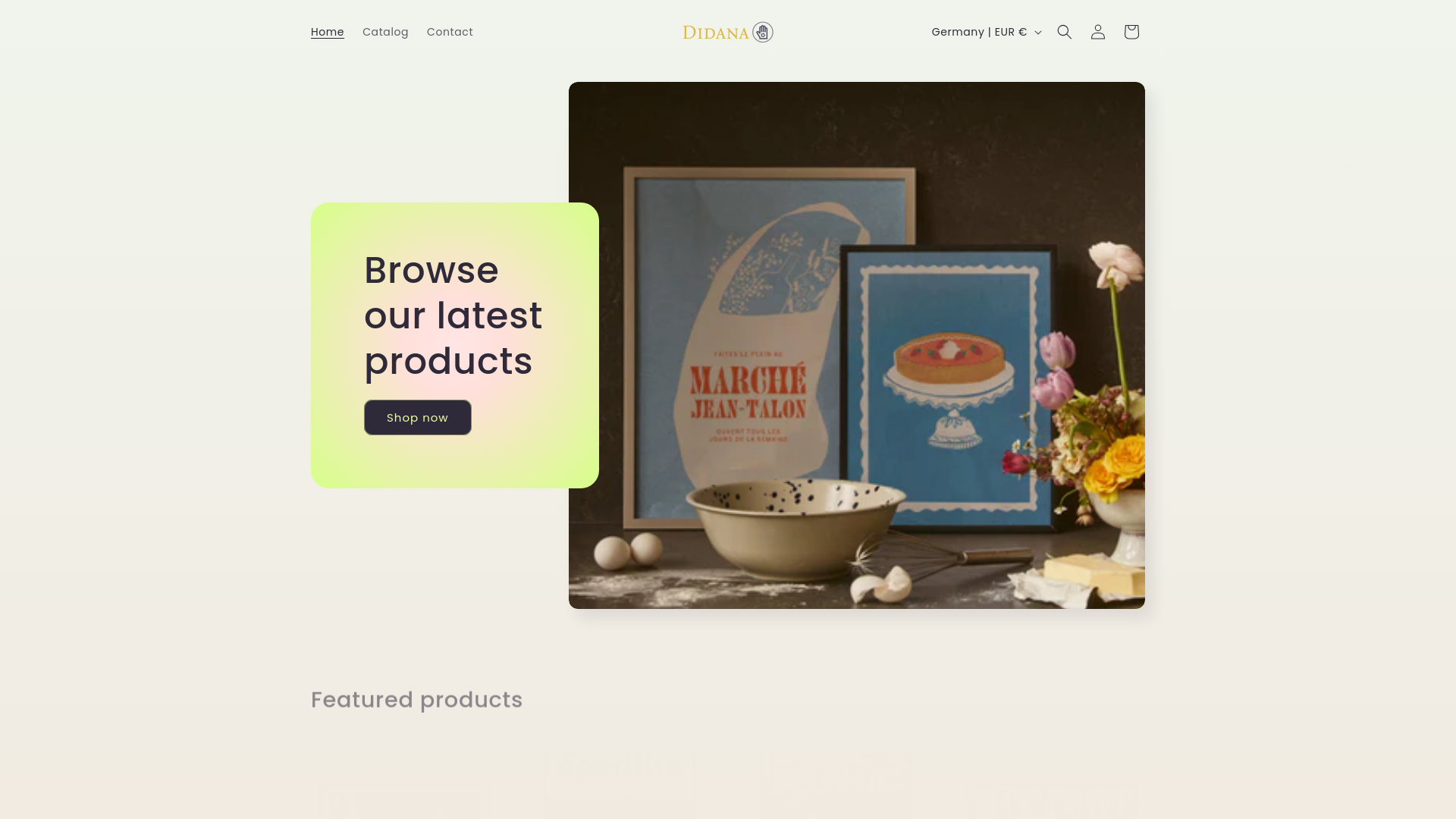 website screenshot of https://didana.shop/