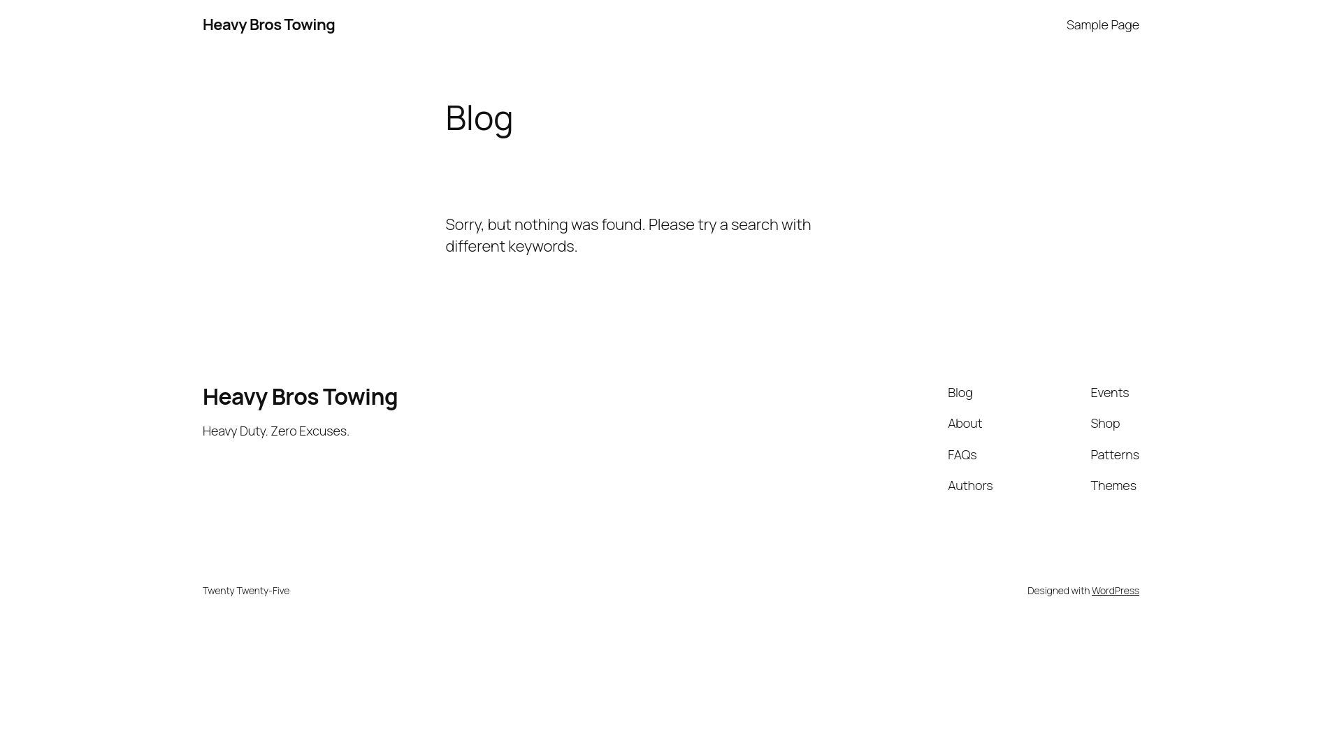 website screenshot of https://heavybrostowing.com/