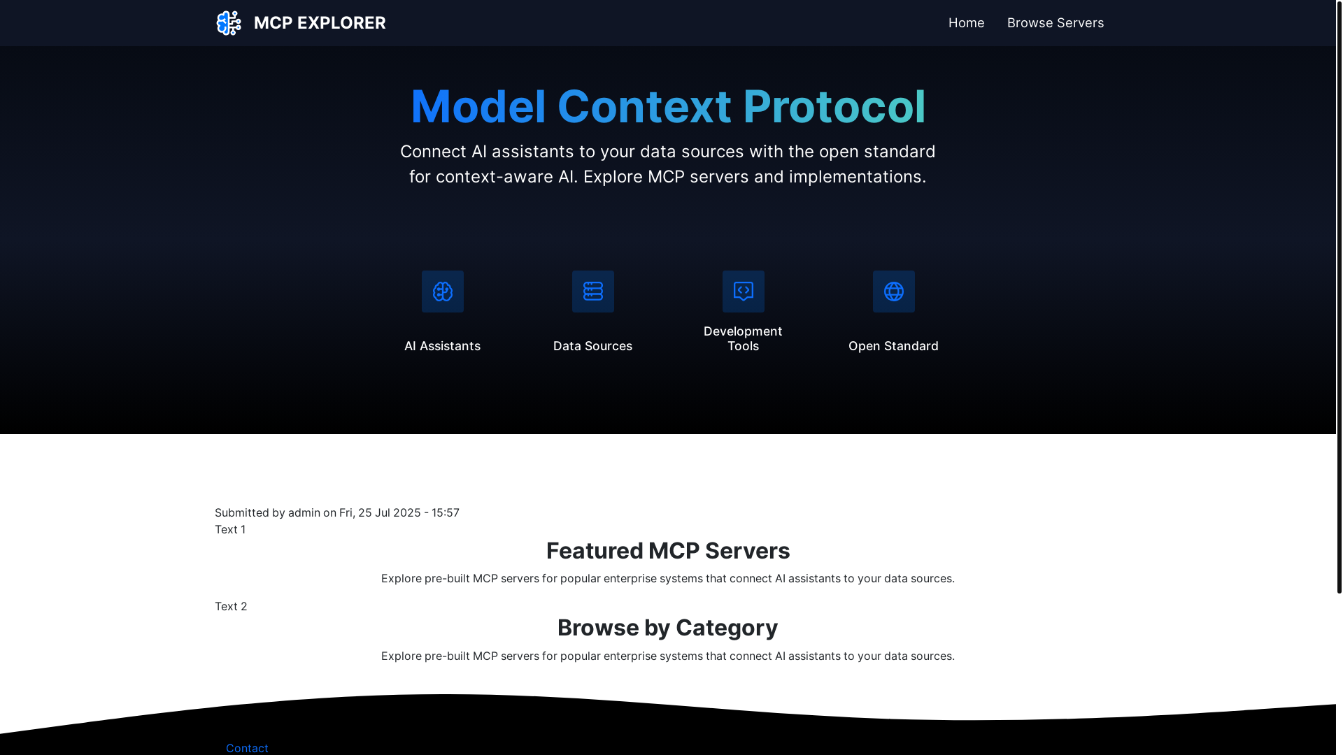 website screenshot of https://mcpexplorer.net/