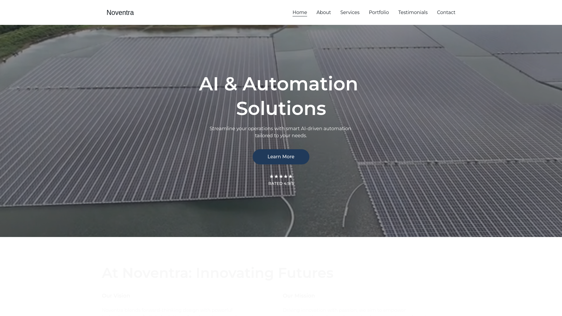 website screenshot of https://noventra.fun/