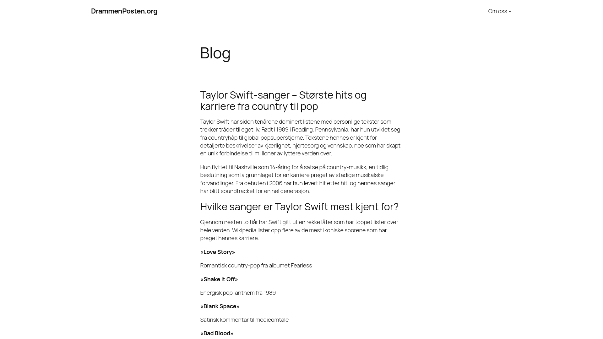 website screenshot of https://drammenposten.org/