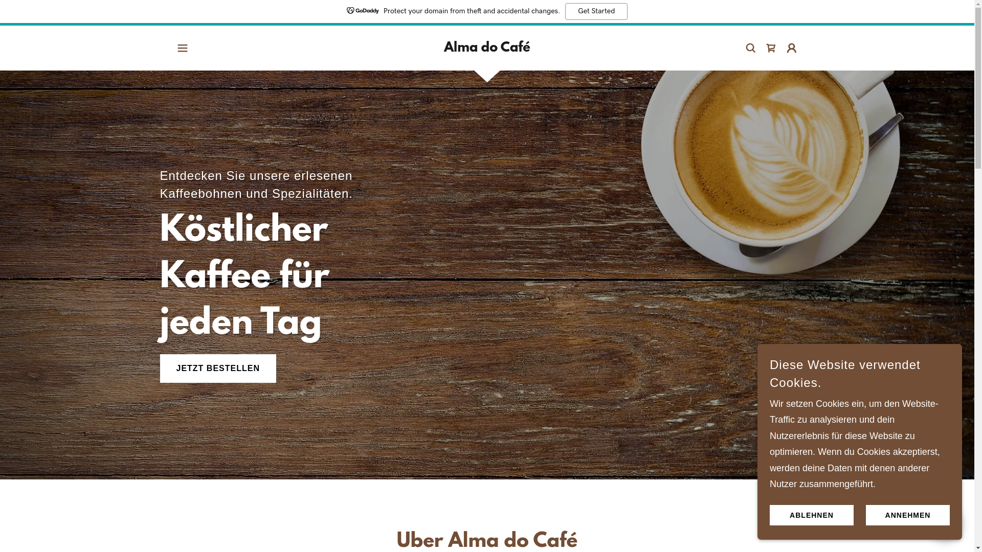 website screenshot of https://almadocafe.de/