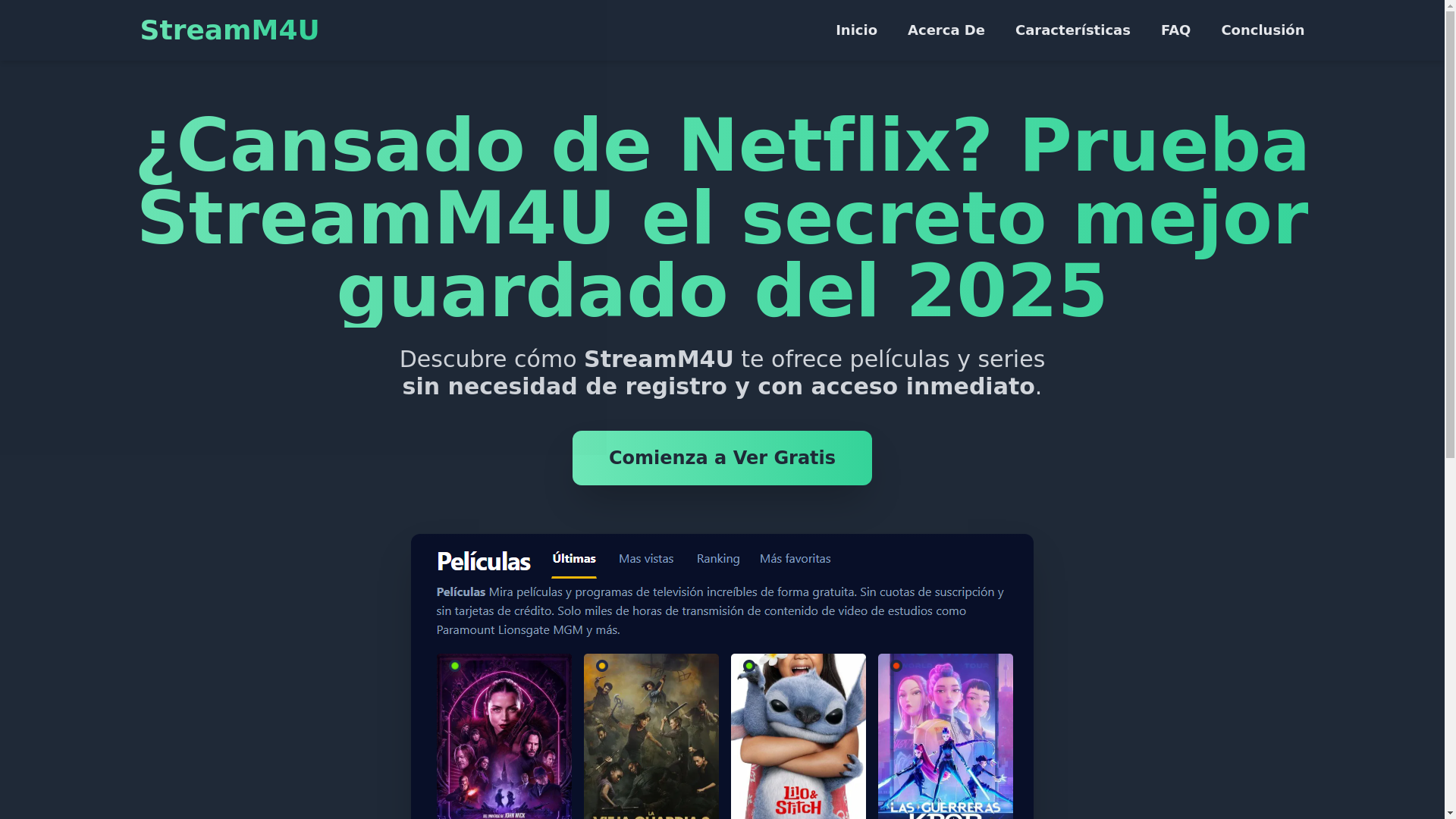 website screenshot of https://stream4u-cwkk.pages.dev/