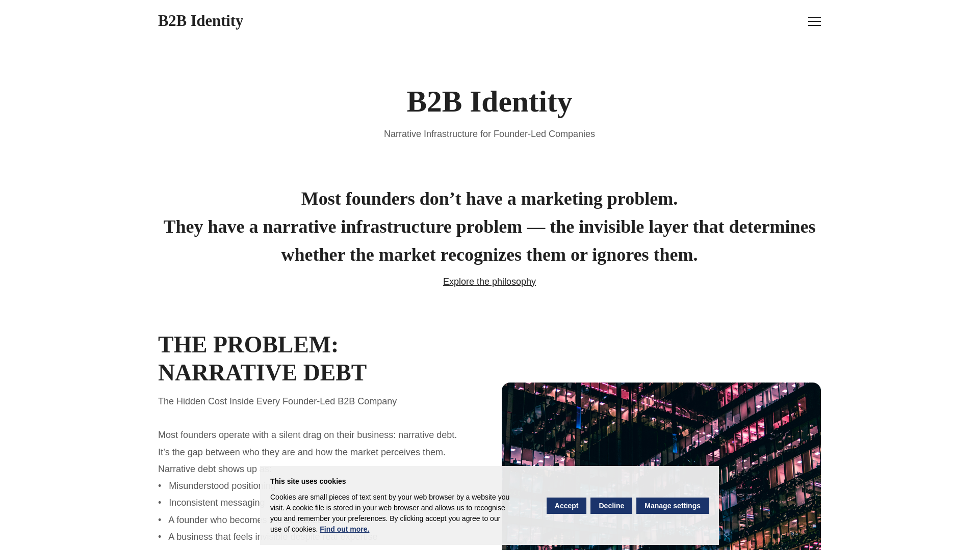 website screenshot of https://b2bidentity.co.uk/