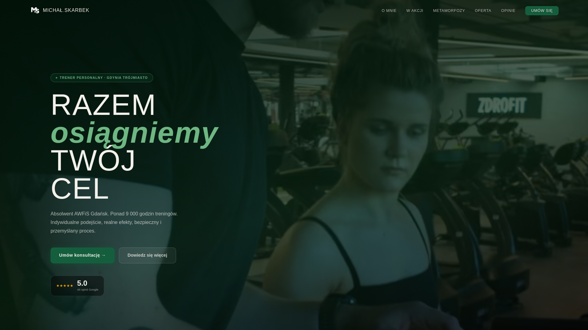 website screenshot of https://michalskarbek.pl/