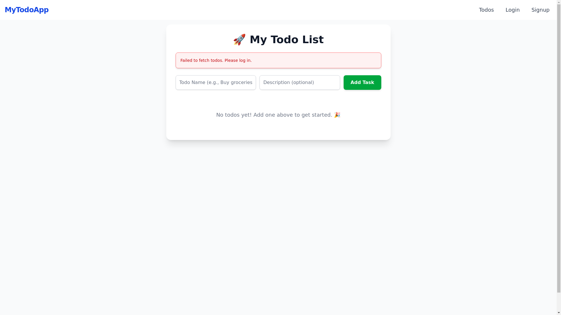 website screenshot of https://todo-frontend-17q.pages.dev/