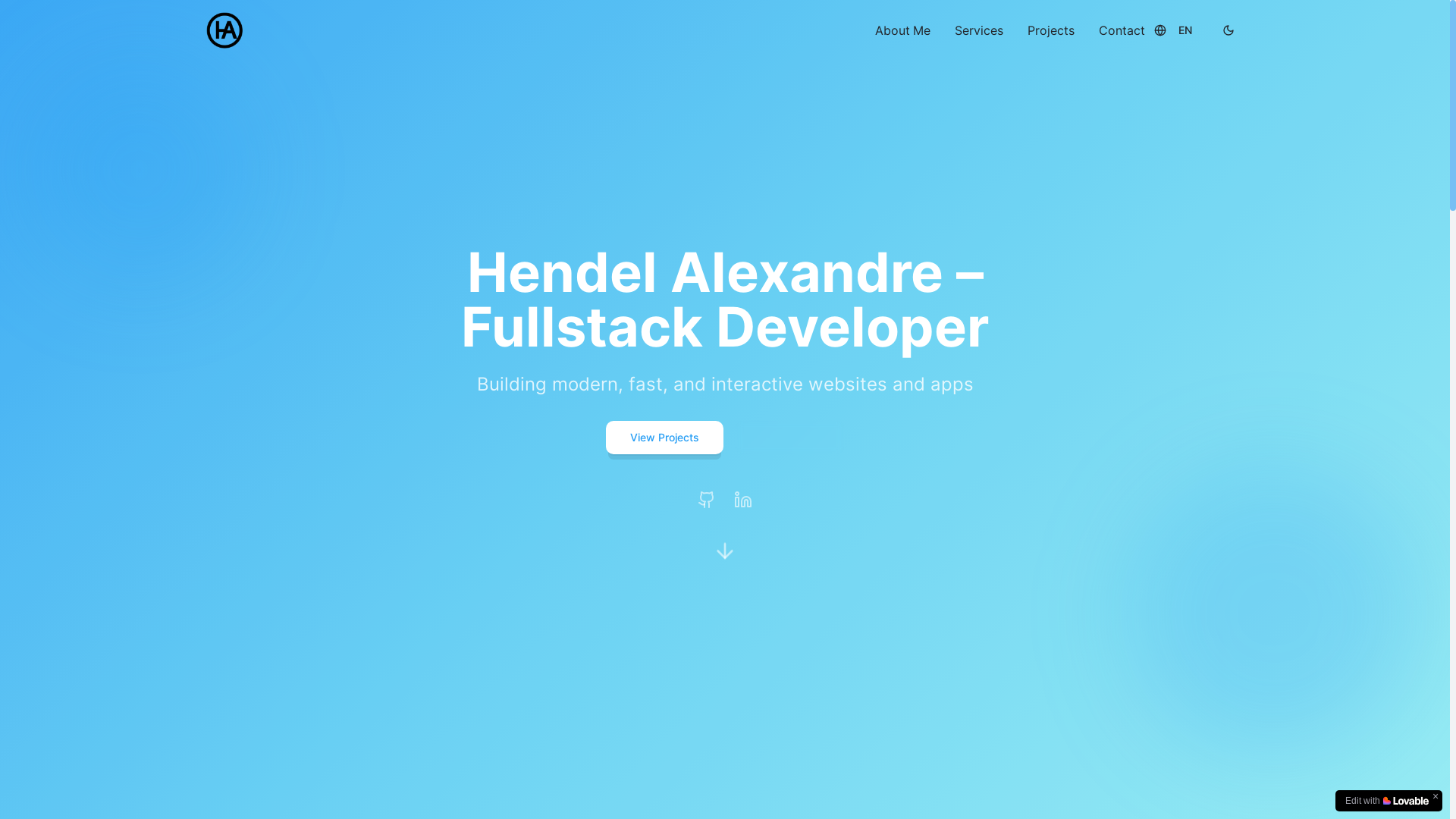 website screenshot of https://hendeldev.com/