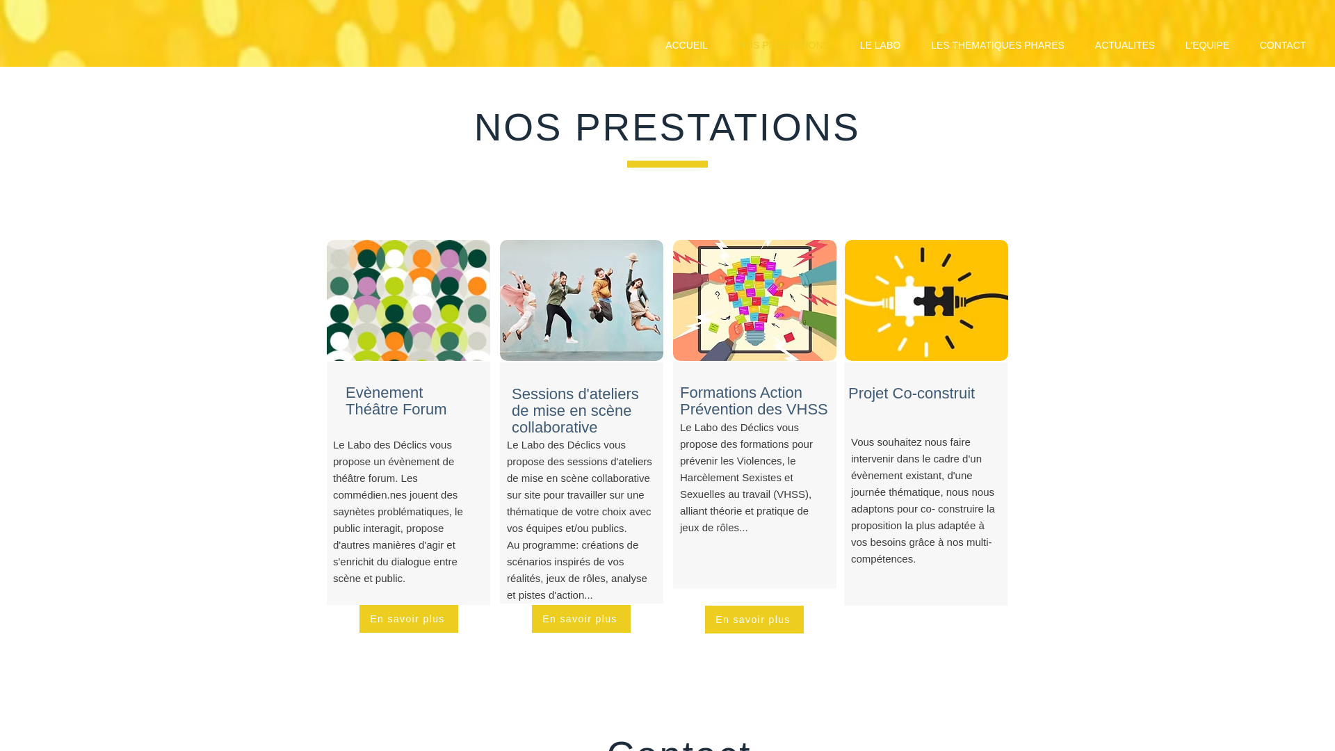 website screenshot of https://lelabodesdeclics.fr/