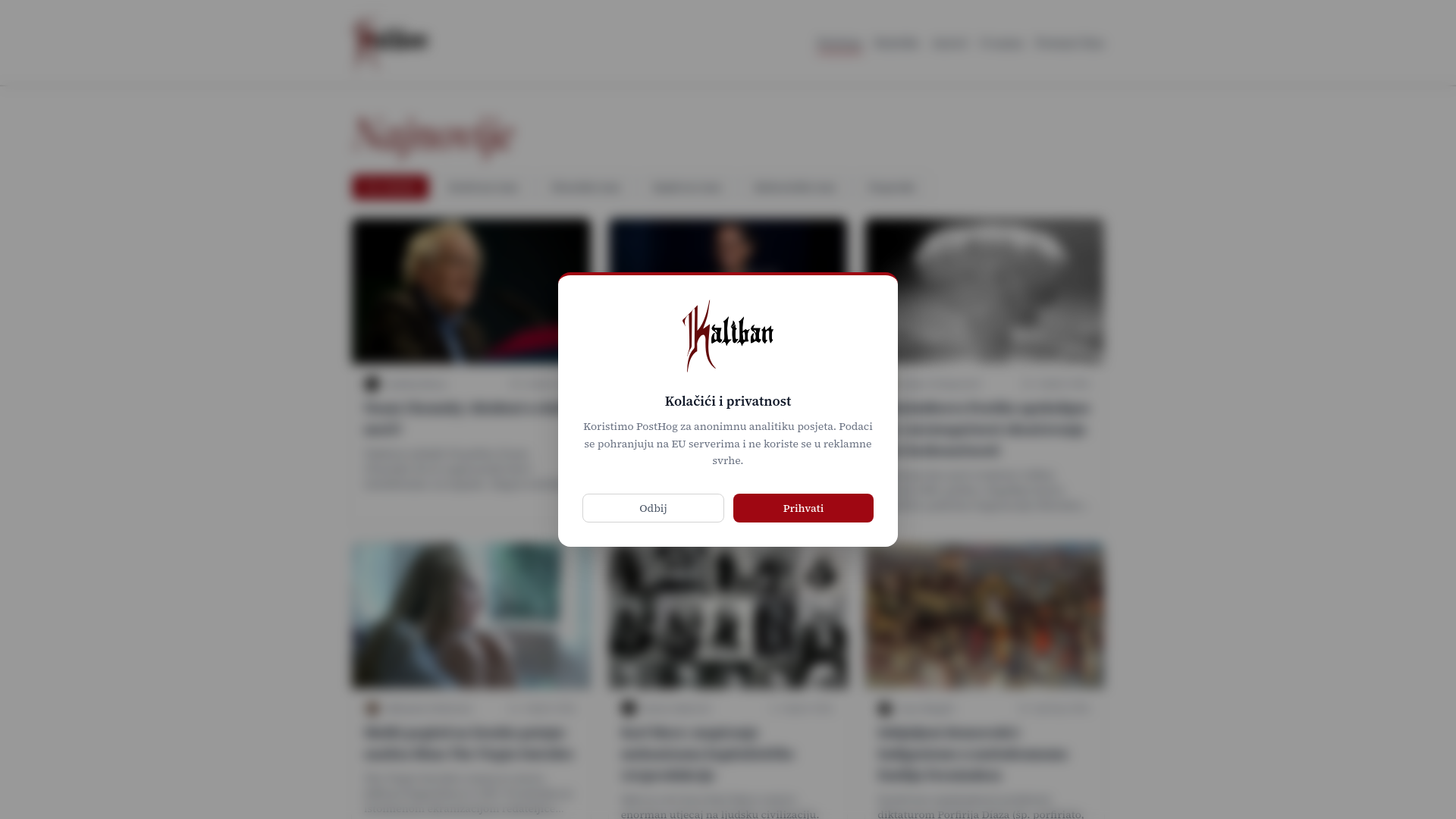 website screenshot of https://kaliban.pages.dev/
