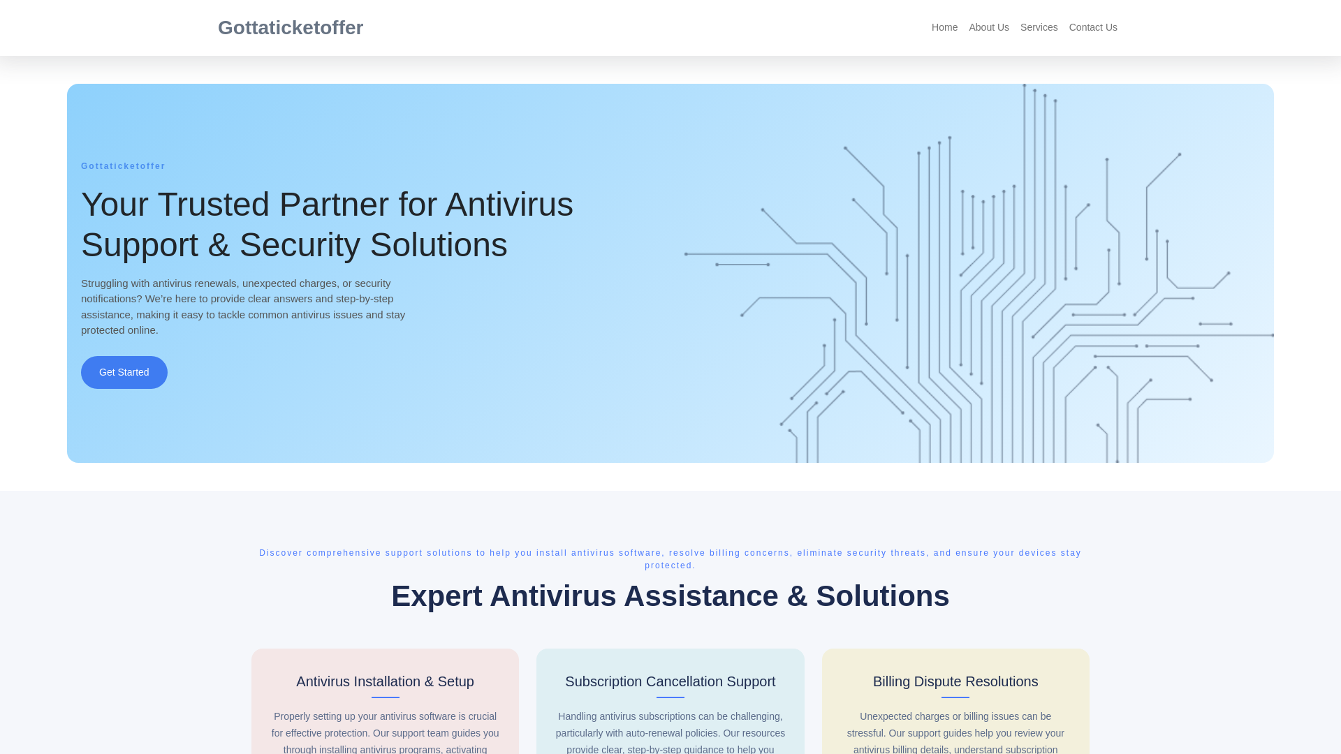 website screenshot of https://gottaticketoffer.online/