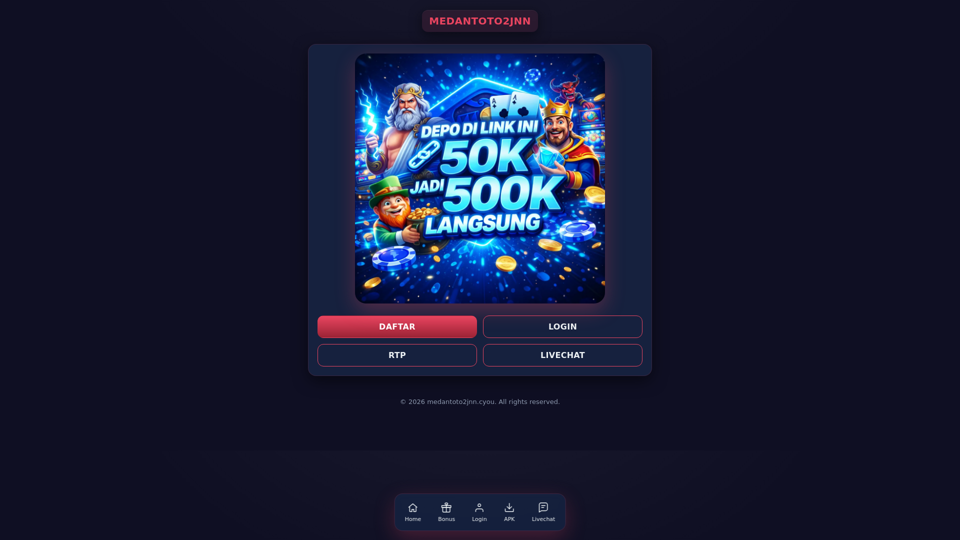 website screenshot of https://medantoto2jnn.cyou