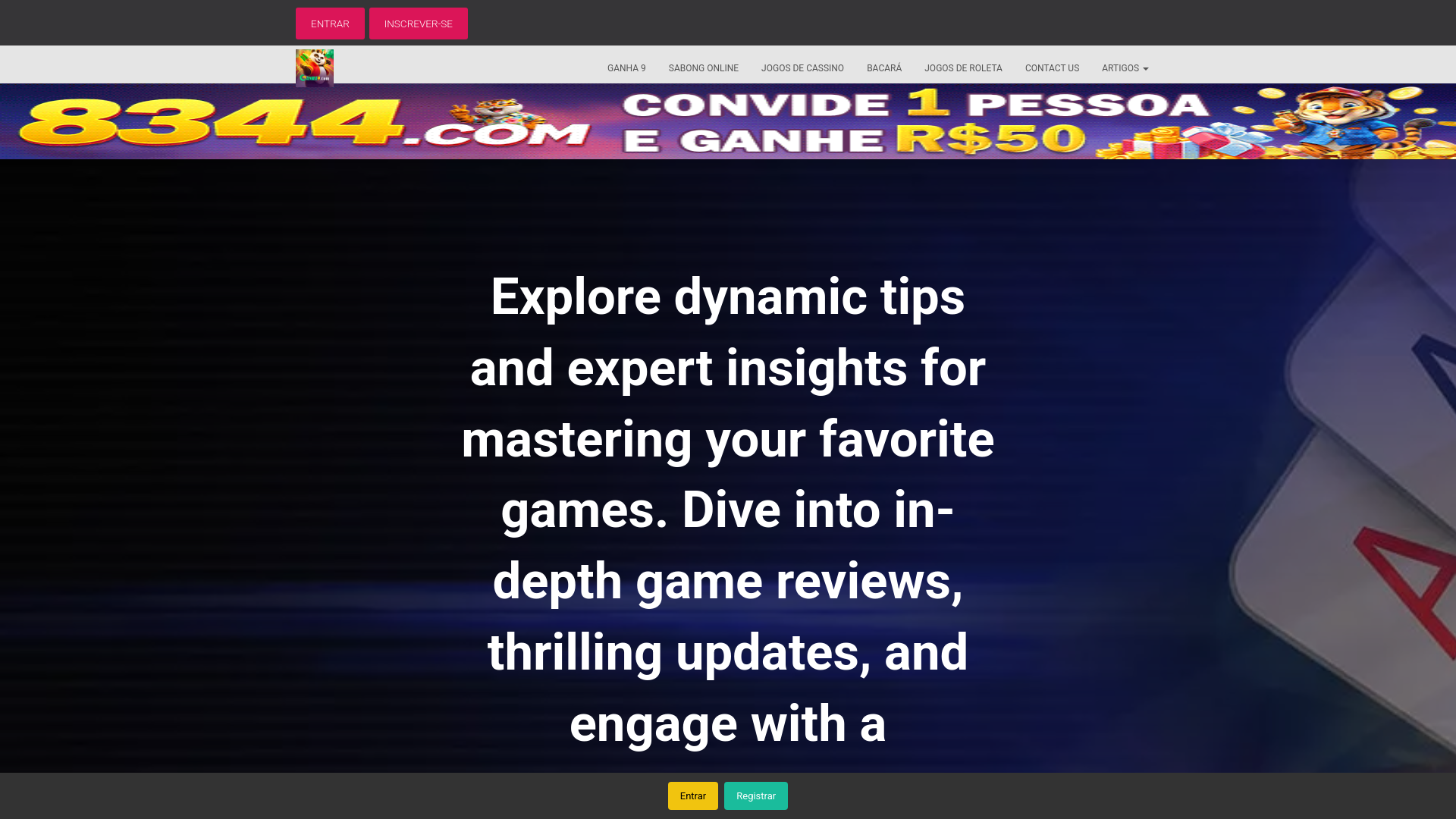 website screenshot of https://ganha988.com/