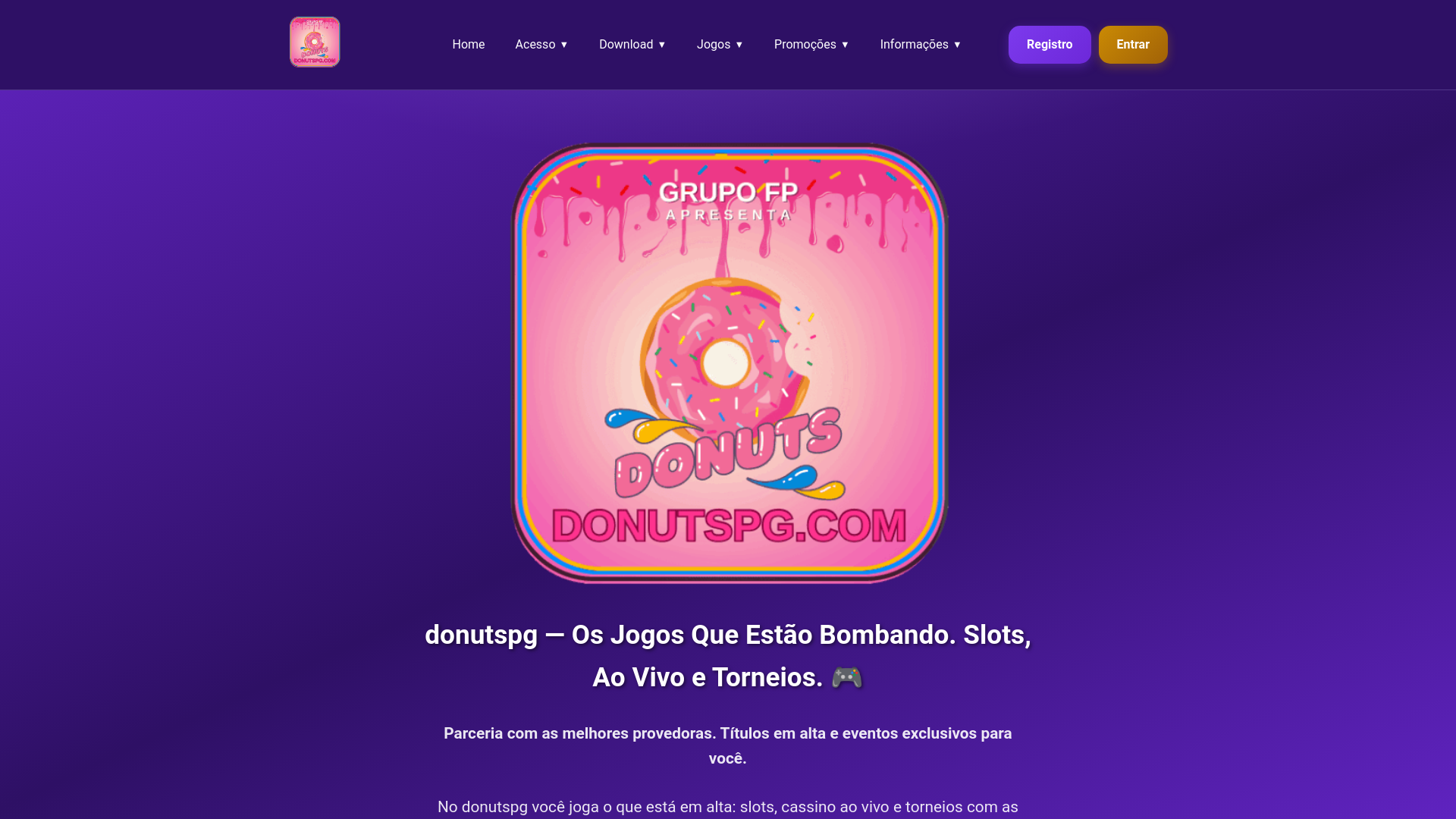 website screenshot of https://donutspgpromo.com