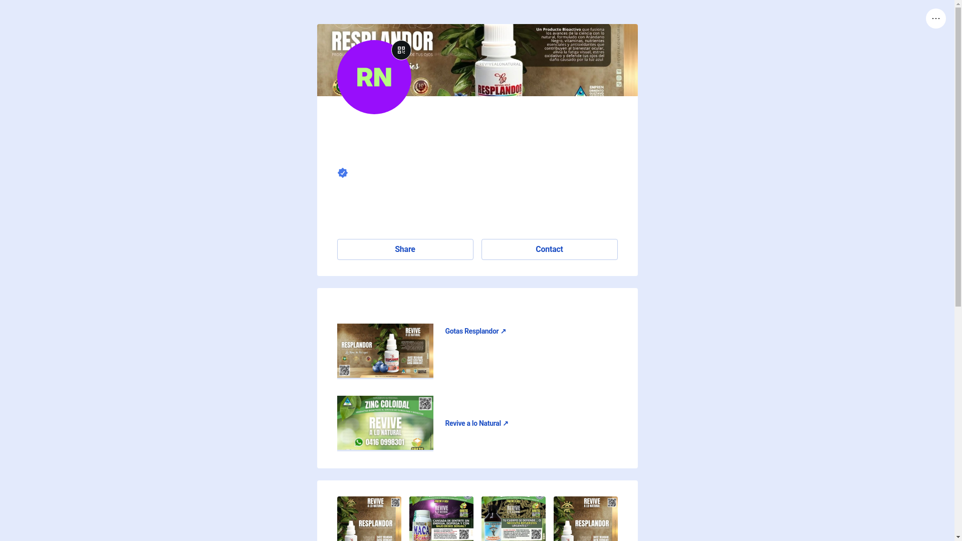 website screenshot of https://revivealonatural.link/