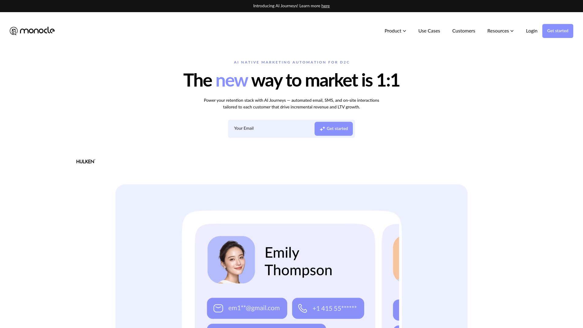 website screenshot of https://usemonocle.com/