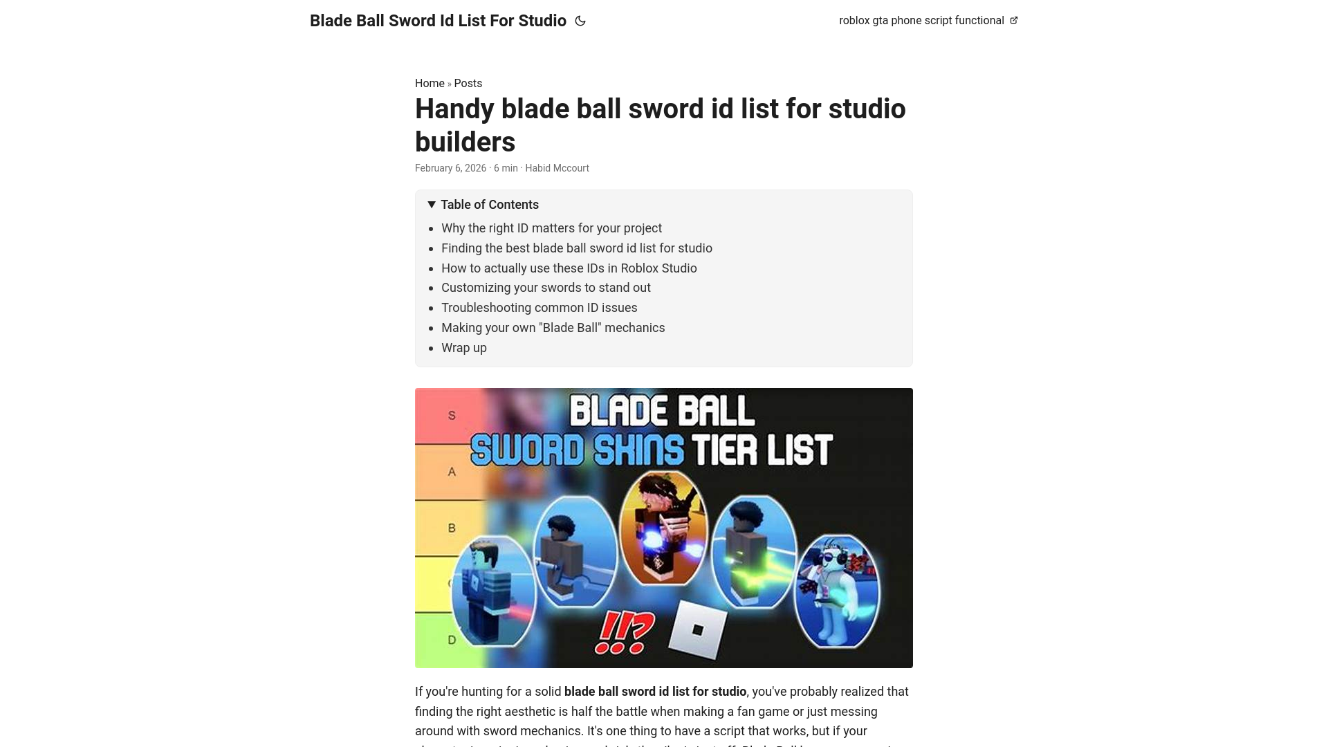 website screenshot of https://blade-ball-sword-id-list-for-studio.pages.dev/