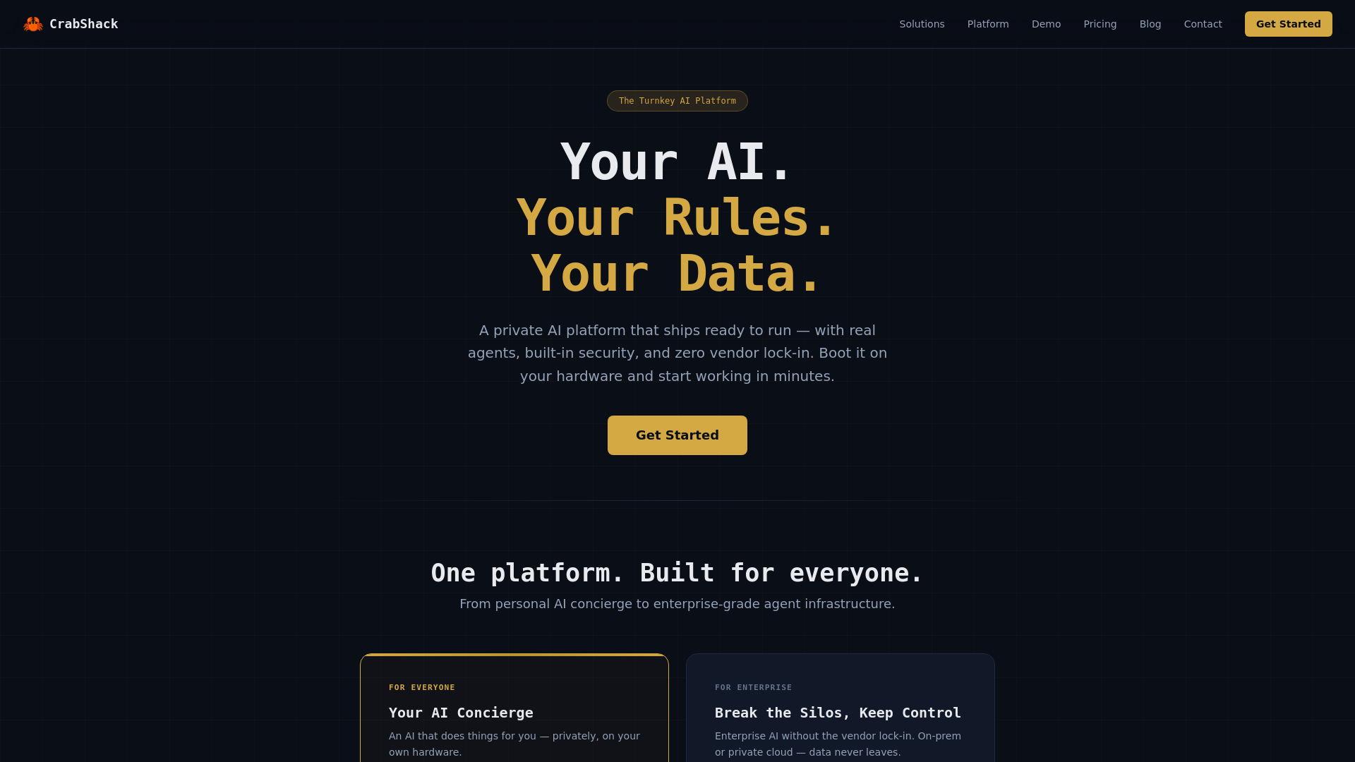 website screenshot of https://crabshack-cloud-frontend-feat-memory-improvements.pages.dev/