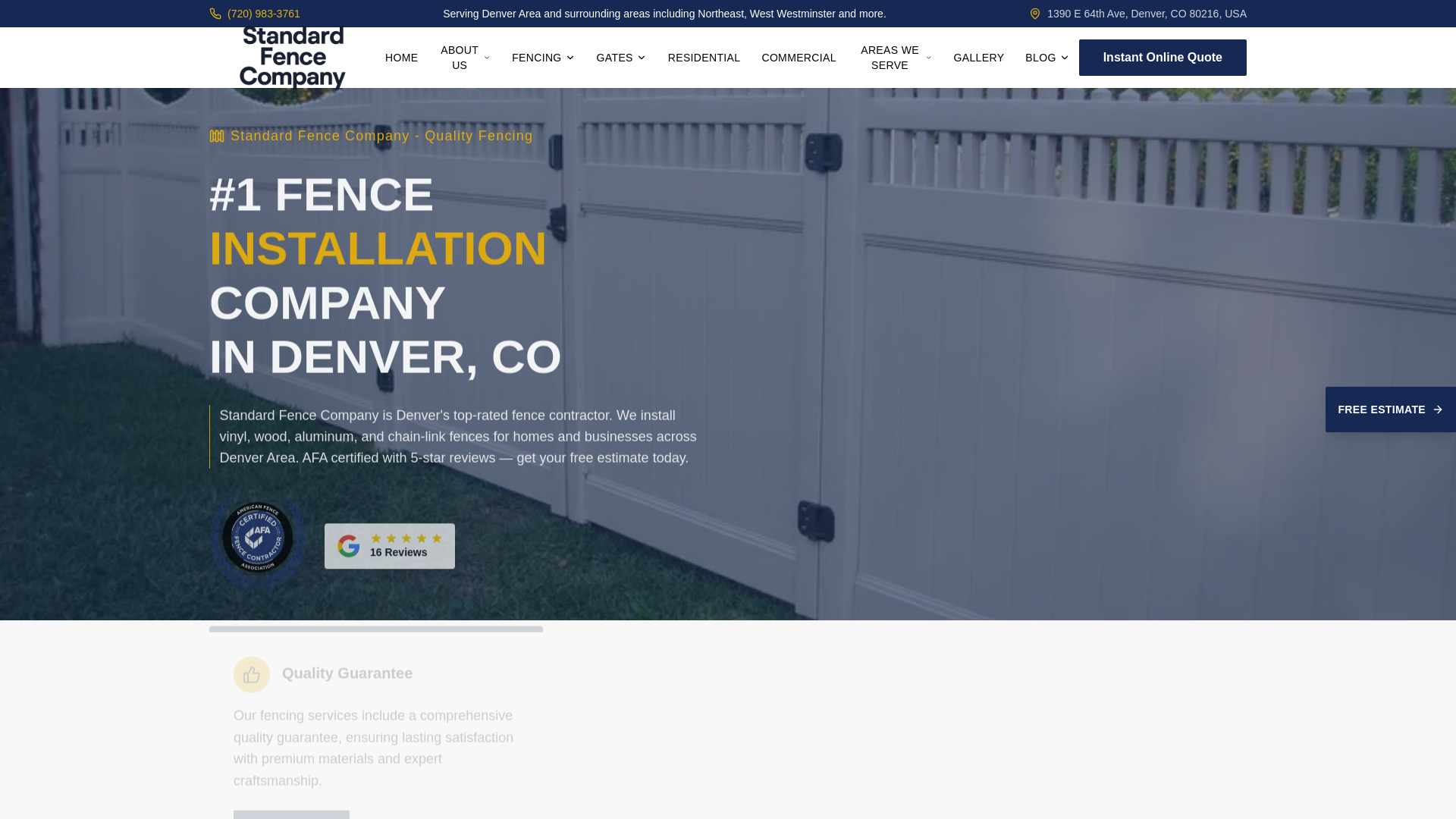 website screenshot of https://standard-fence-company.pages.dev/