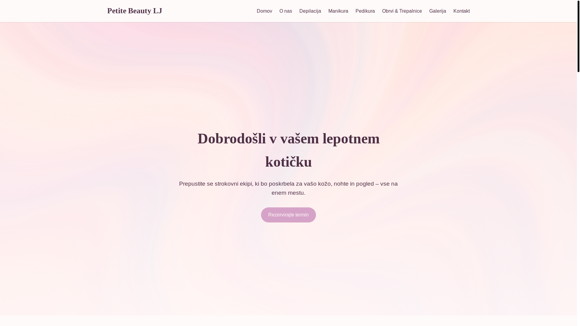 website screenshot of https://petitebeauty.si/