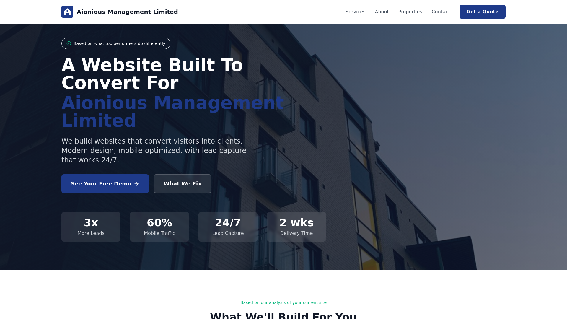 website screenshot of https://aionious-management-limited-demo.pages.dev/