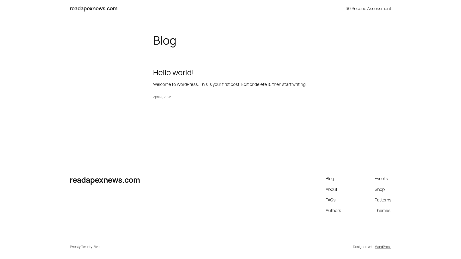 website screenshot of https://readapexnews.com/