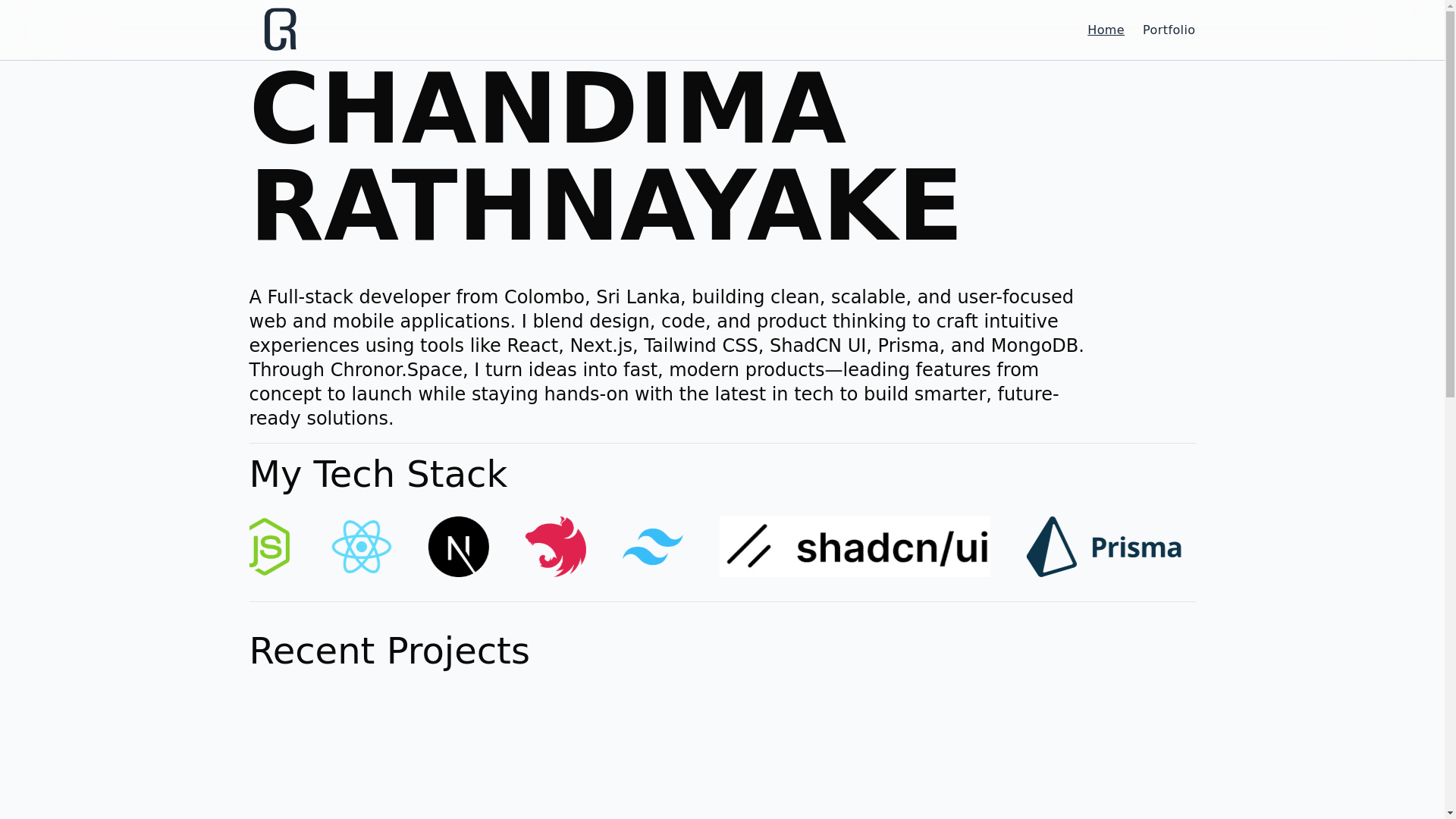 website screenshot of https://chandimarathnayake.online/