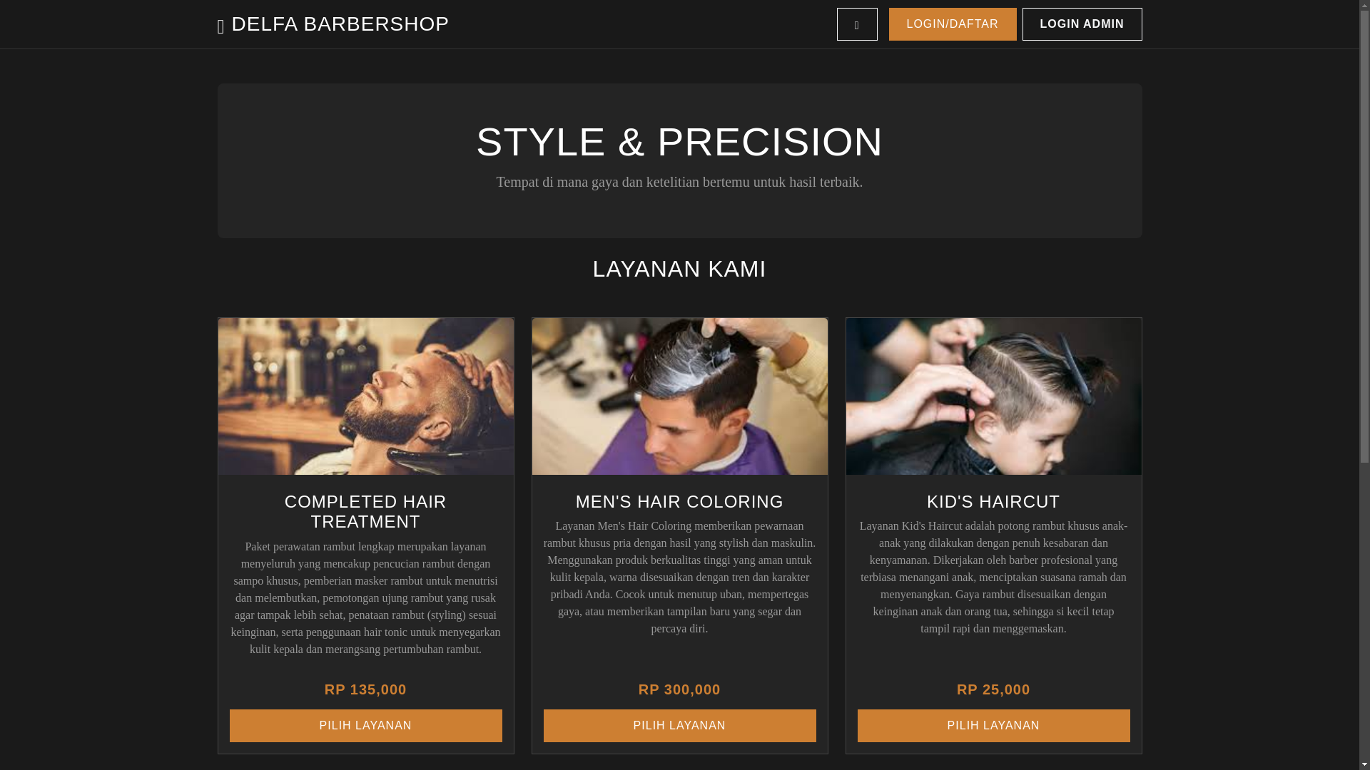 website screenshot of https://delfabarbeshop.my.id/