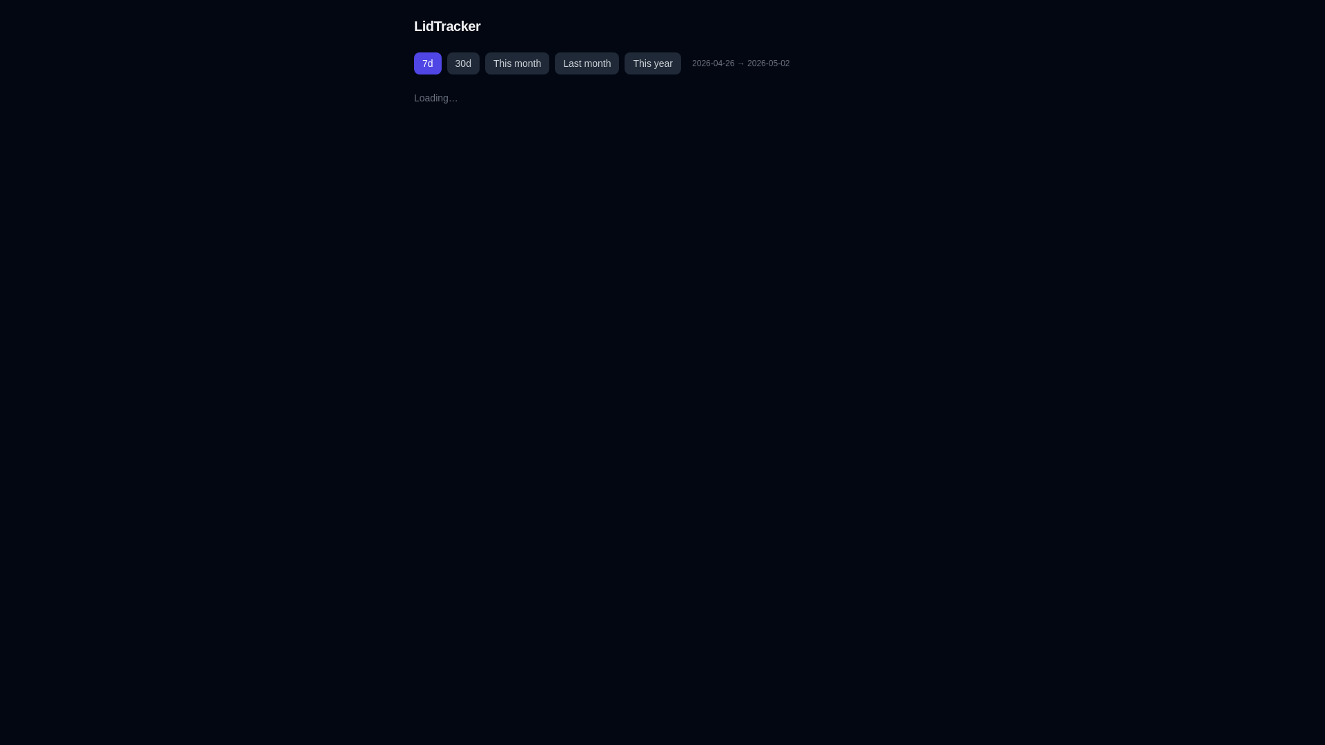 website screenshot of https://lidtrack-dashboard.pages.dev/