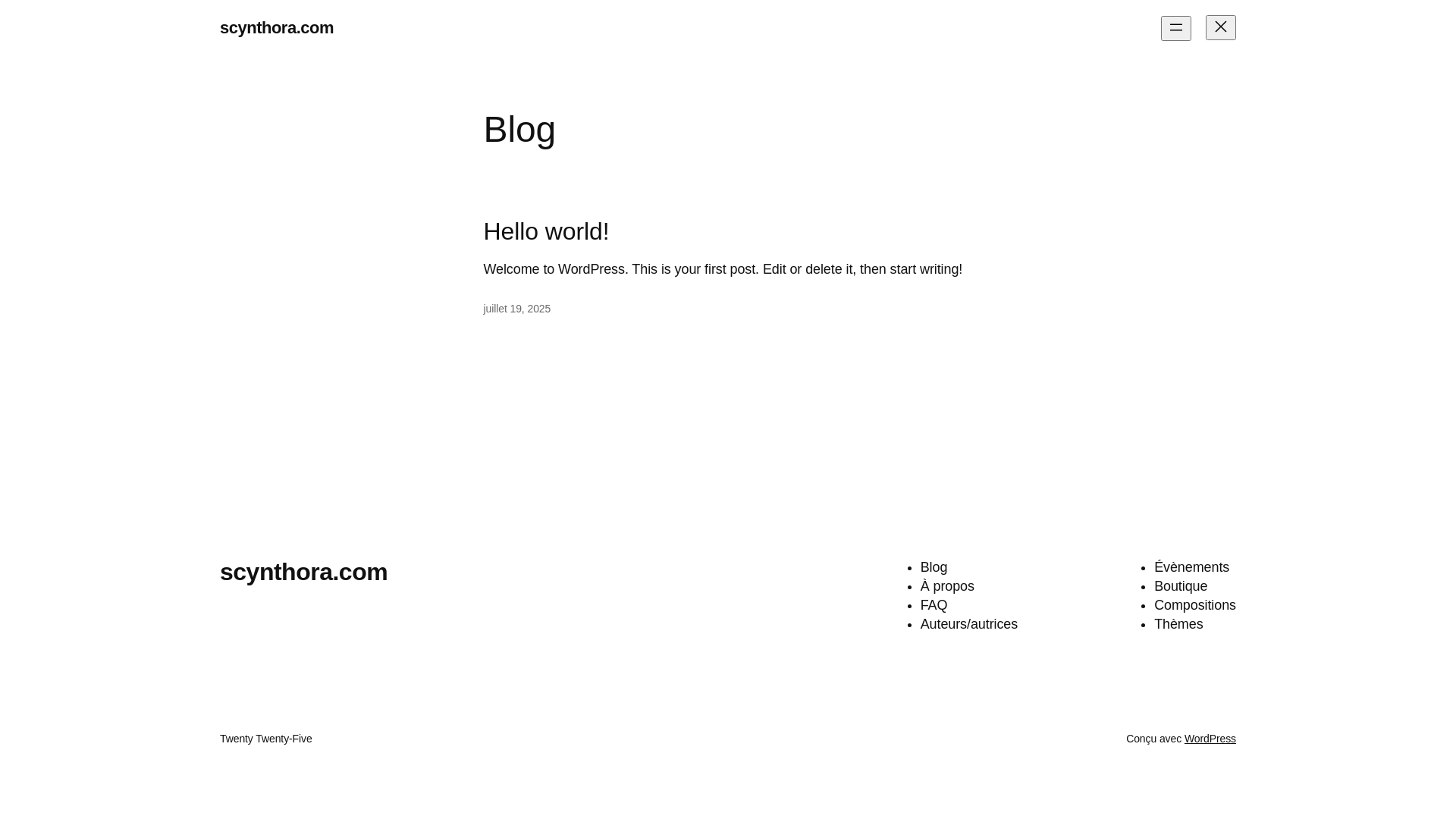 website screenshot of https://scynthora.ch/