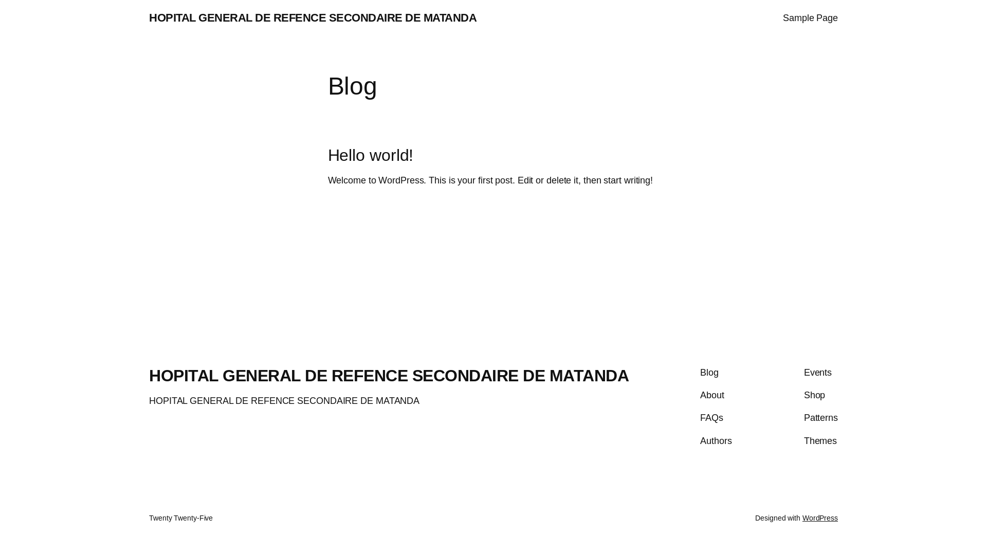 website screenshot of https://hgrsmatanda.org/