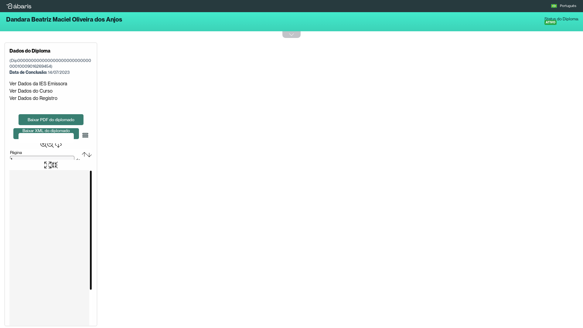 website screenshot of https://abariswebapp.com.br/