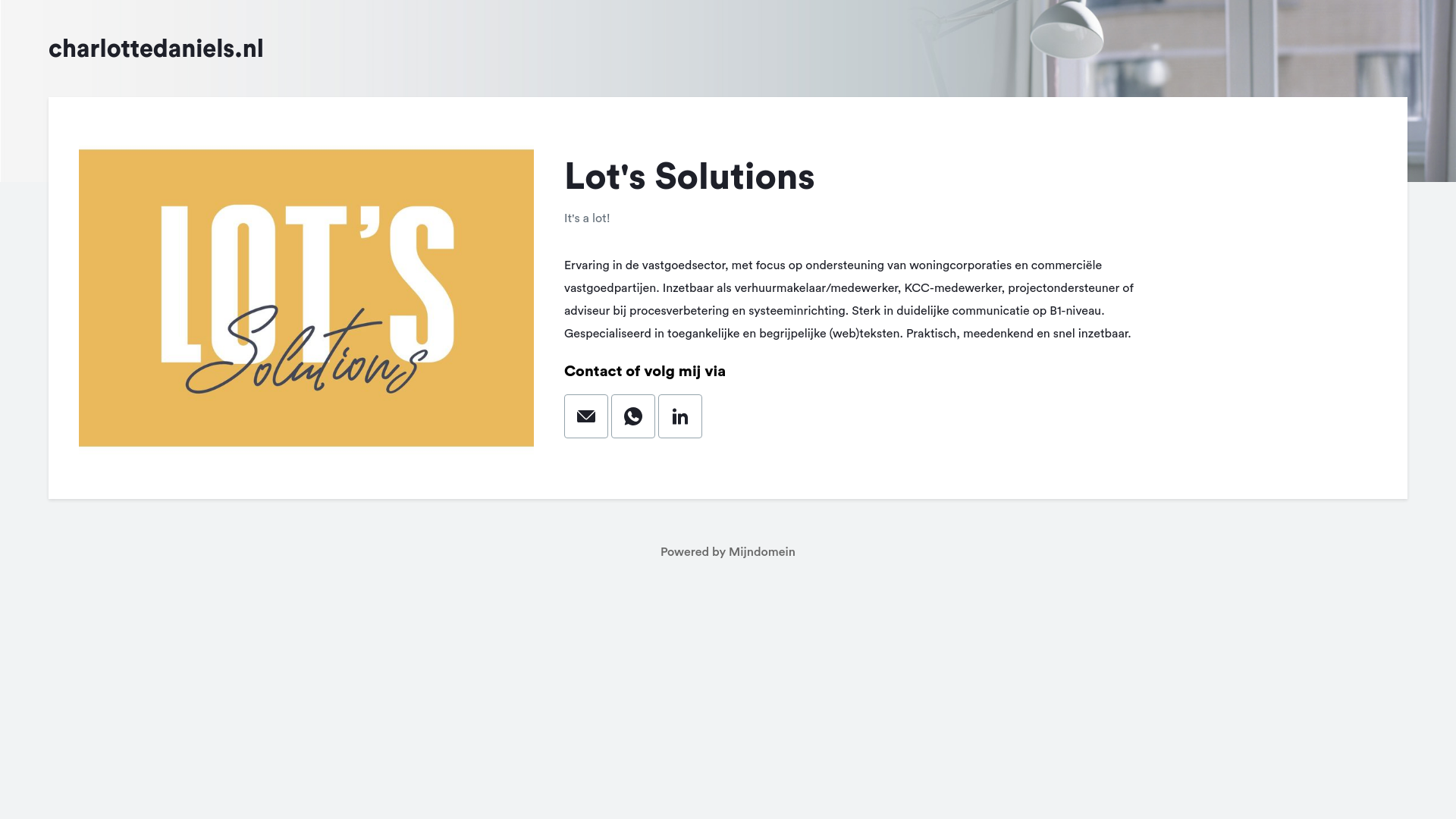 website screenshot of https://charlottedaniels.nl/