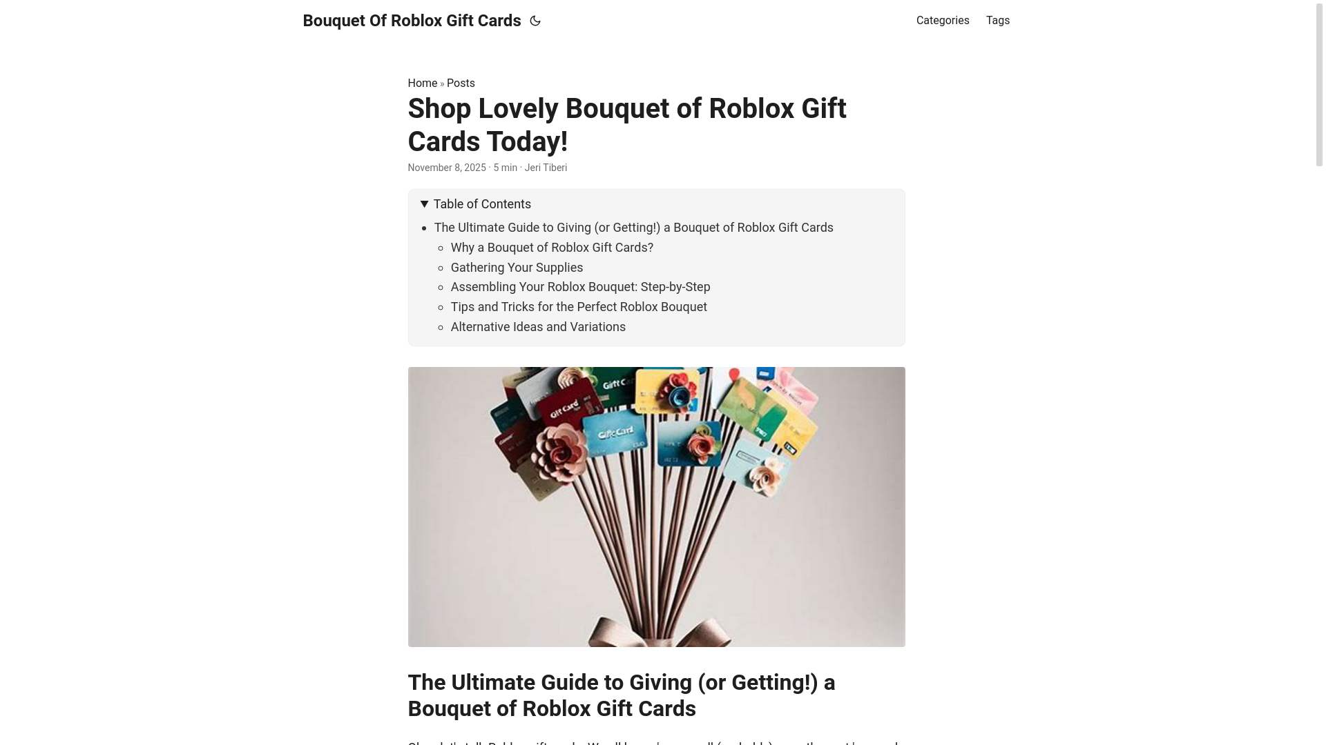 website screenshot of https://bouquet-of-roblox-gift-cards.pages.dev/