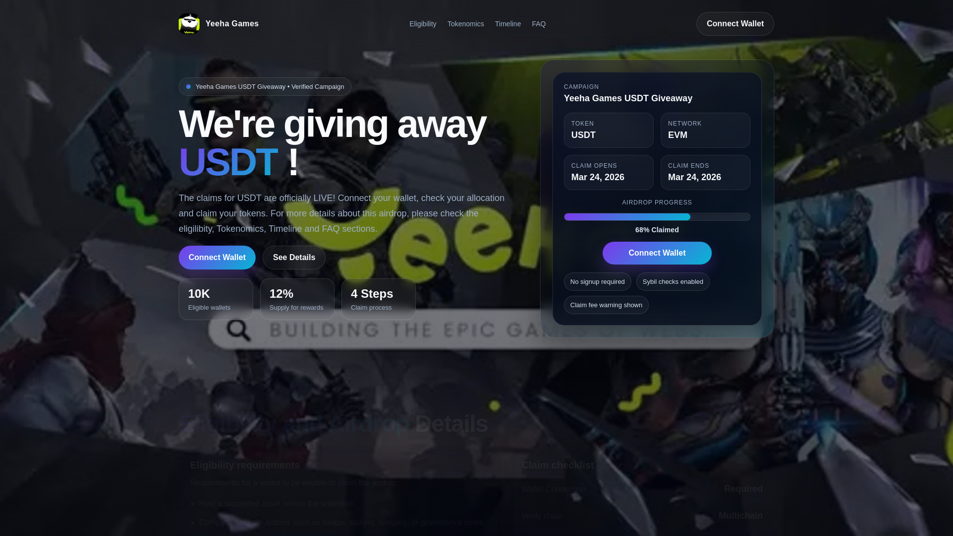 website screenshot of https://yeehagames.xyz