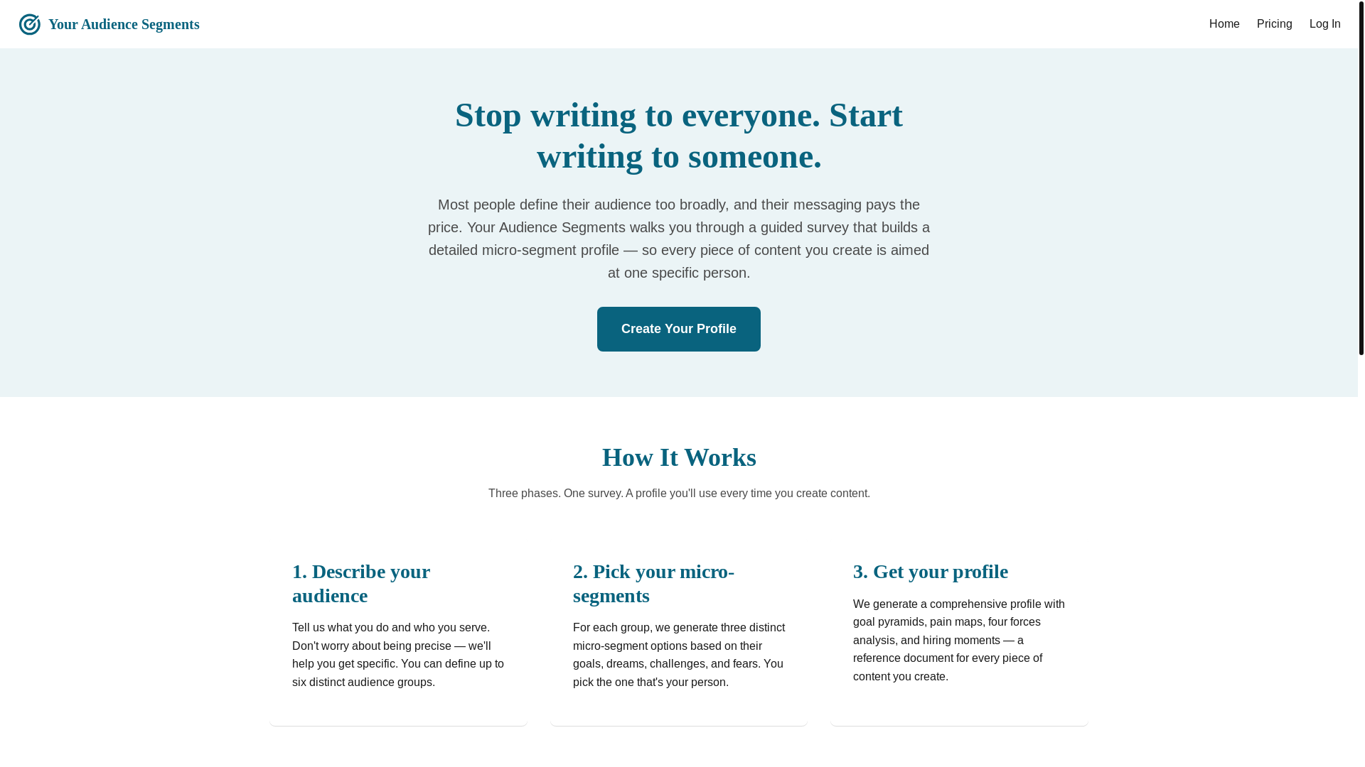 website screenshot of https://your-audience-segments.pages.dev/