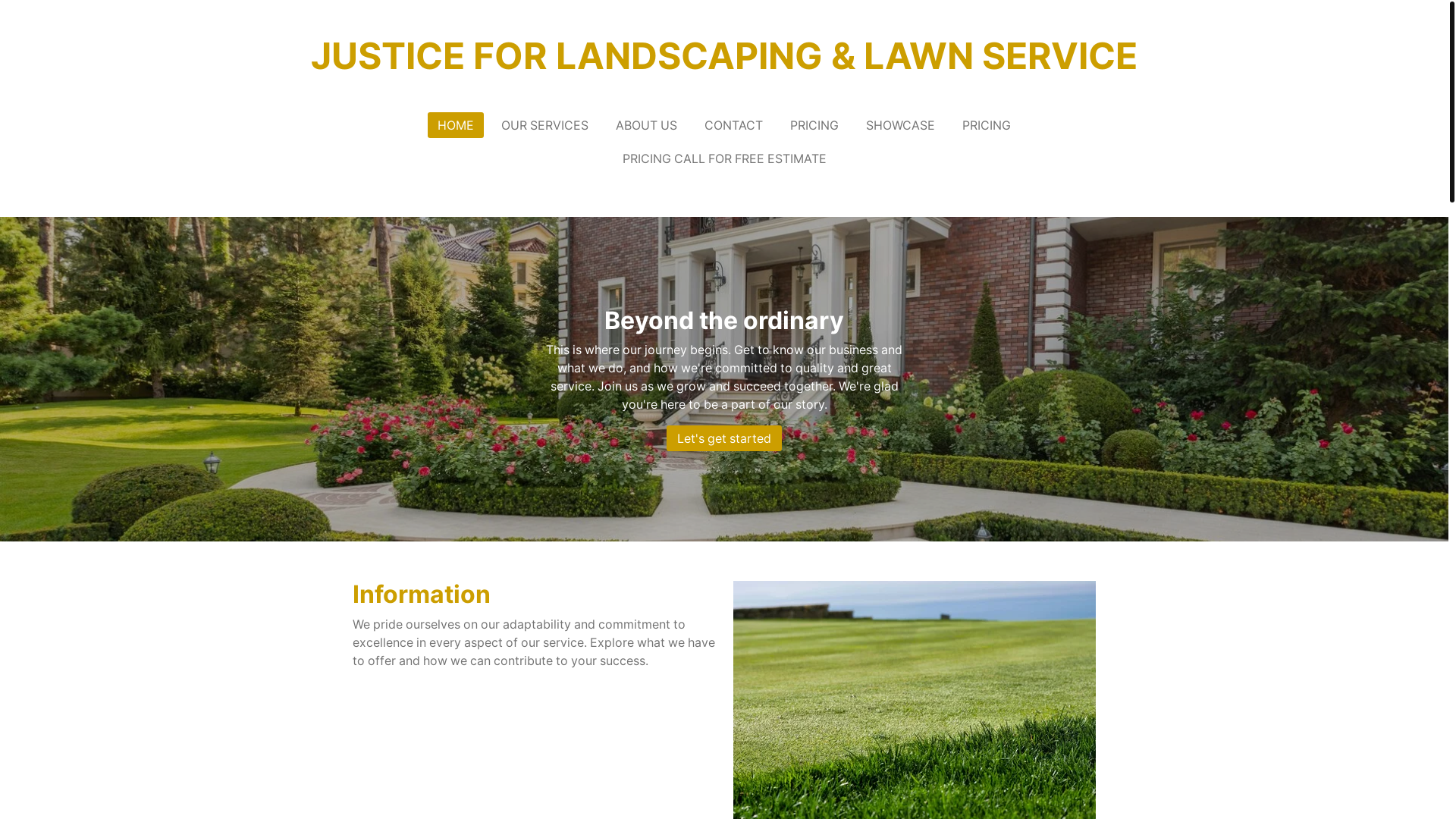 website screenshot of https://justiceforlandscapinglawnservice.com/