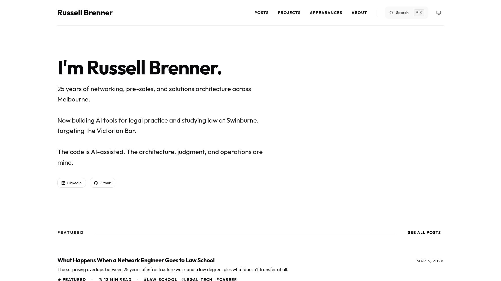 website screenshot of https://russellbrenner-com.pages.dev/