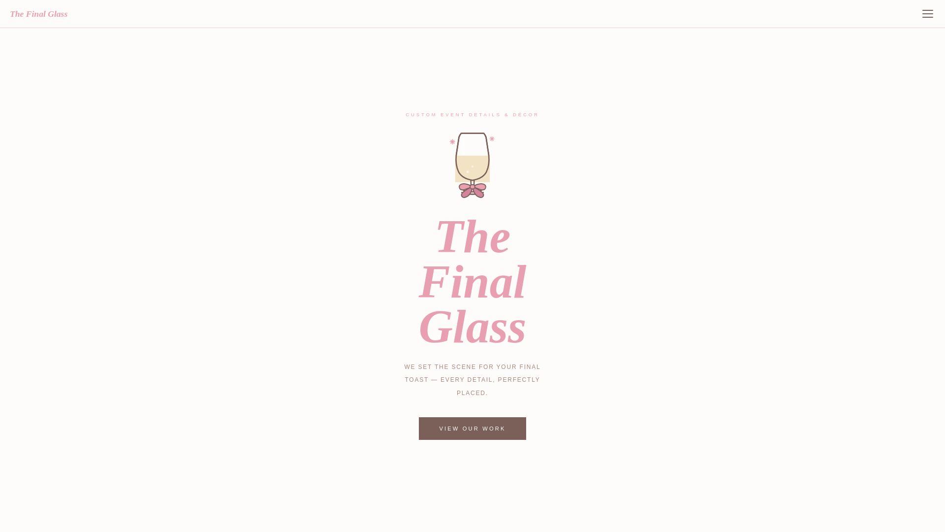 website screenshot of https://thefinalglass.com/