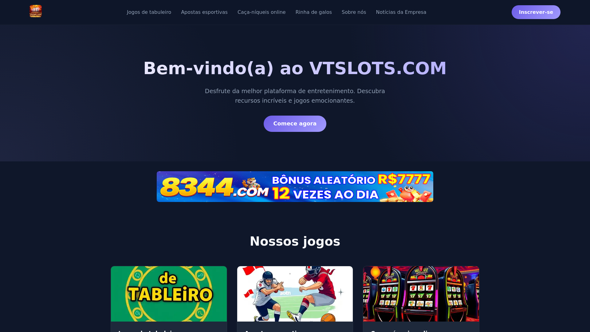 website screenshot of https://vtslotspg.com/
