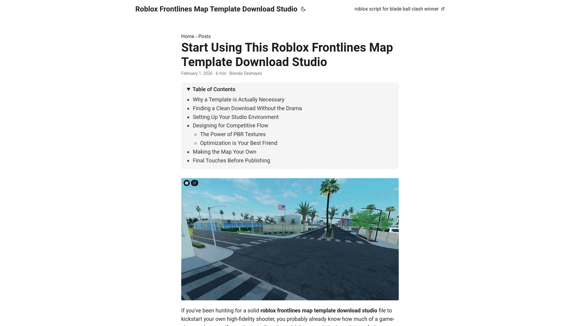 website screenshot of https://roblox-frontlines-map-template-download-studio.pages.dev/