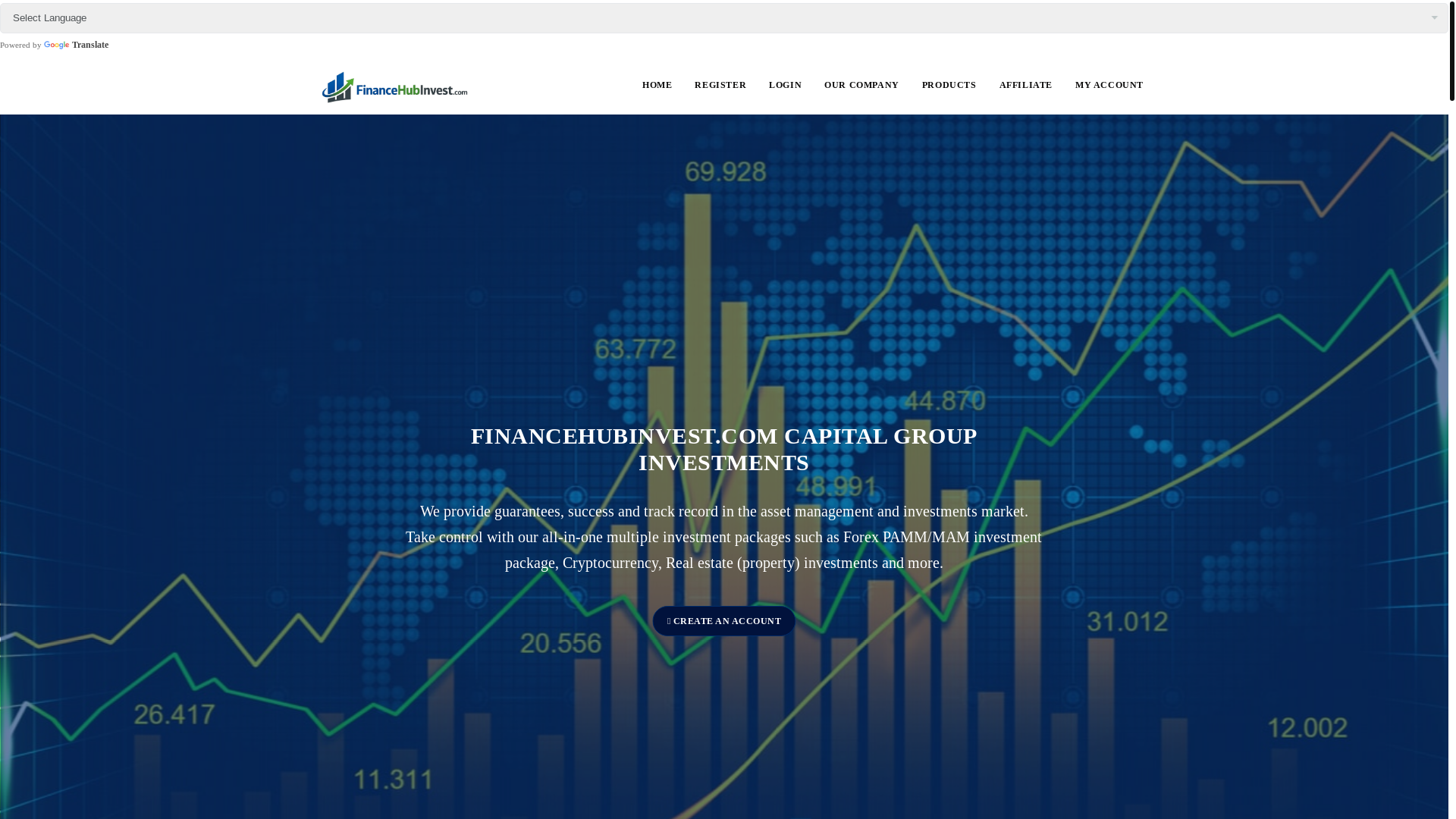 website screenshot of https://financehubinvest.com